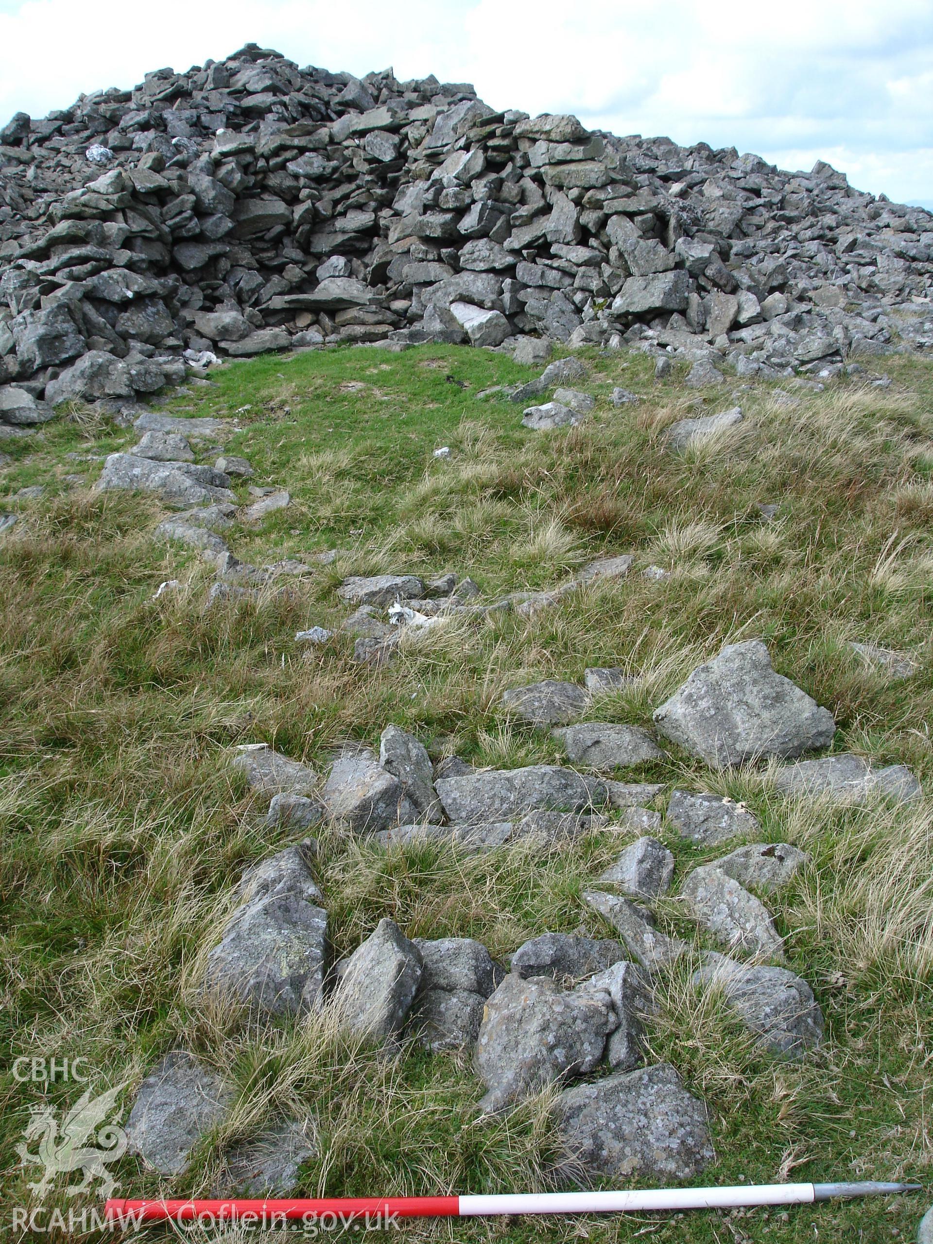 Digital colour photograph of Pen Pumlumon Arwystli cairn VI taken on 13/09/2006 by R.P. Sambrook during the Plynlimon Glaslyn South Upland survey undertaken by Trysor.