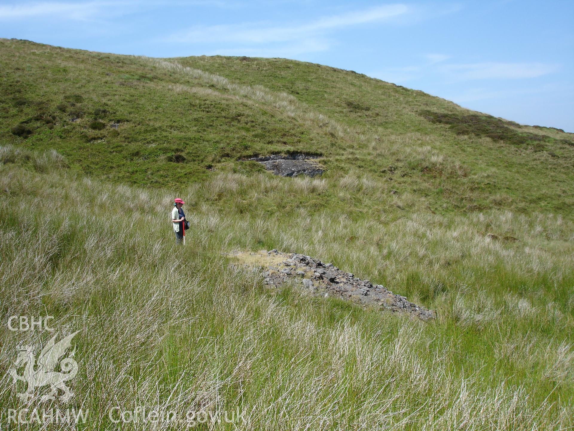 Digital colour photograph of Bugeilyn spoil tip III taken on 19/07/2006 by R.P. Sambrook during the Plynlimon Glaslyn South Upland survey undertaken by Trysor.