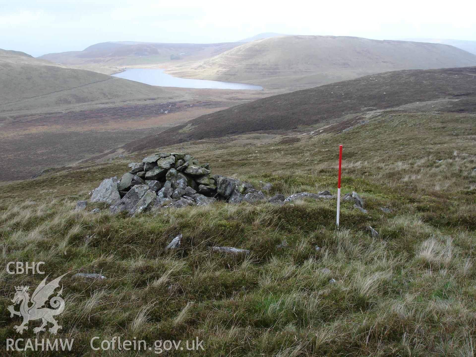 Digital colour photograph of Hengwm cairn taken on 12/10/2006 by R.P. Sambrook during the Plynlimon Glaslyn South Upland survey undertaken by Trysor.