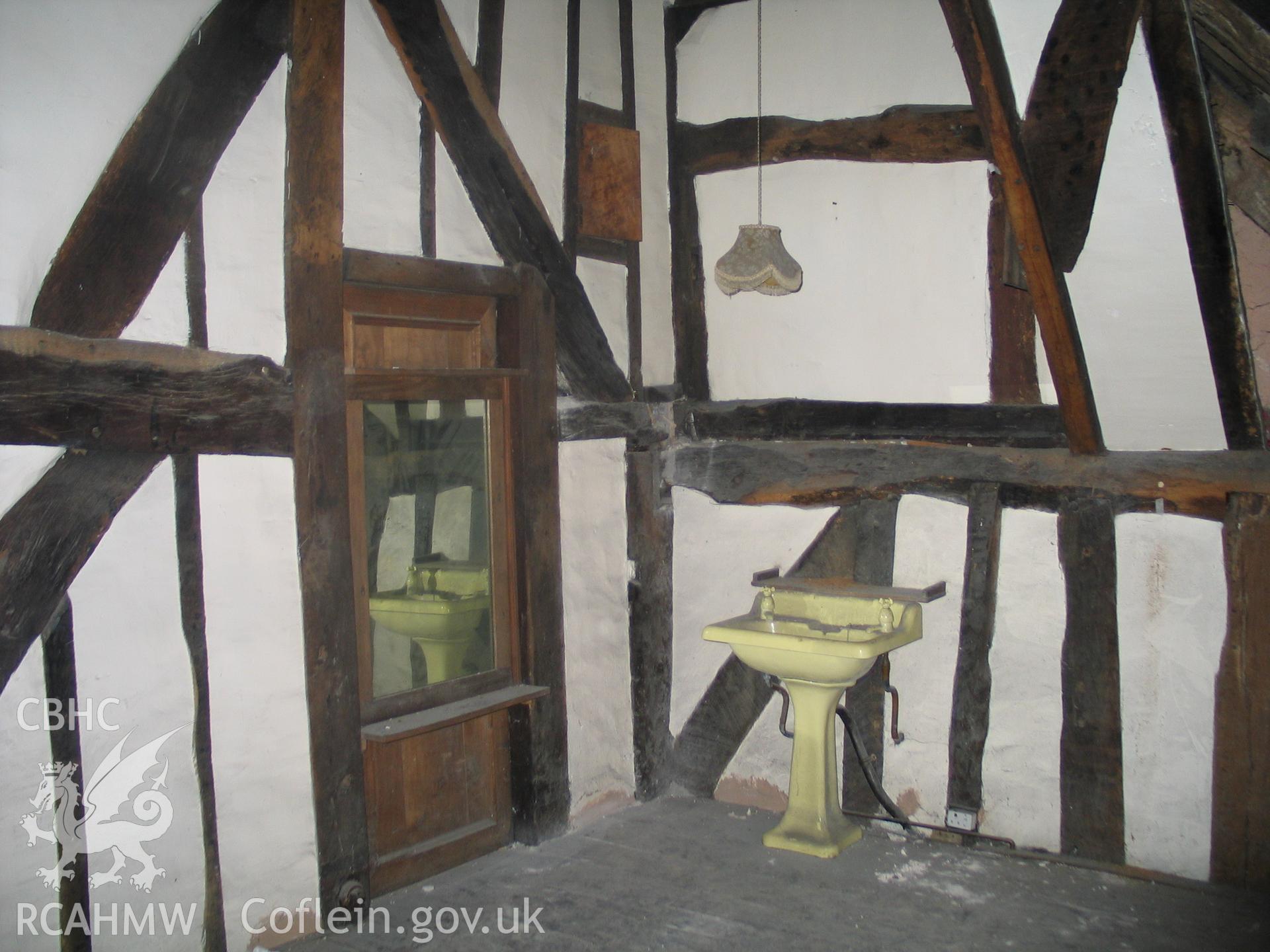 Nantclwyd House before conservation. F.16 westend of s.wall, door t.b. opened.