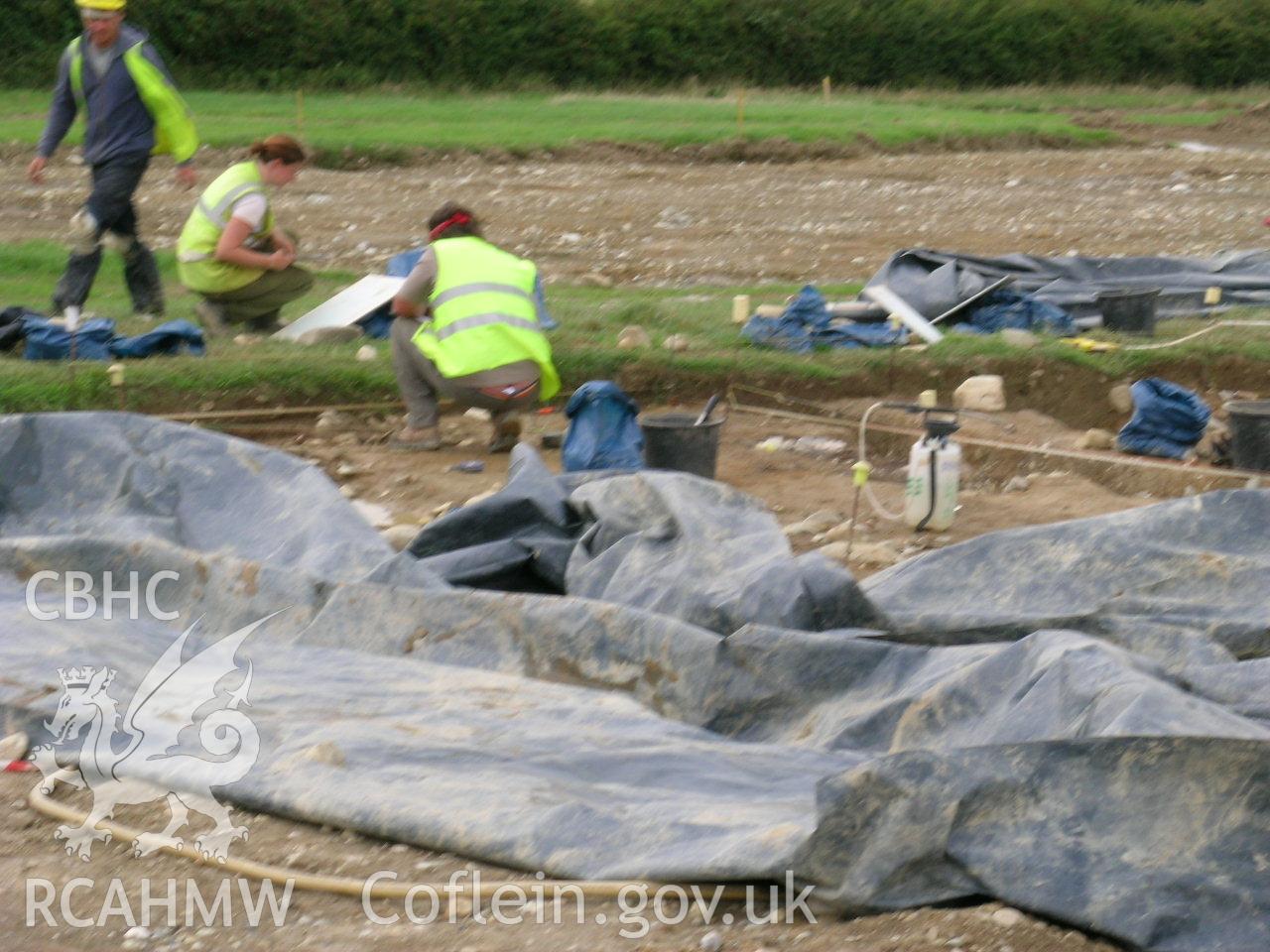 Digital photograph from excavation of Parc Bryn Cegin, Llandygai, by Gwynedd Archaeological Trust, gen Shot Roundhouse 'C'.