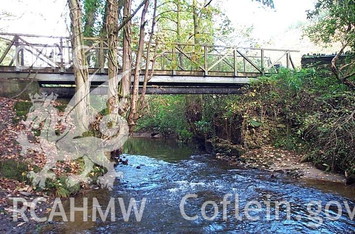 Digital colour photograph showing the site of the old bridge at Penllergare.