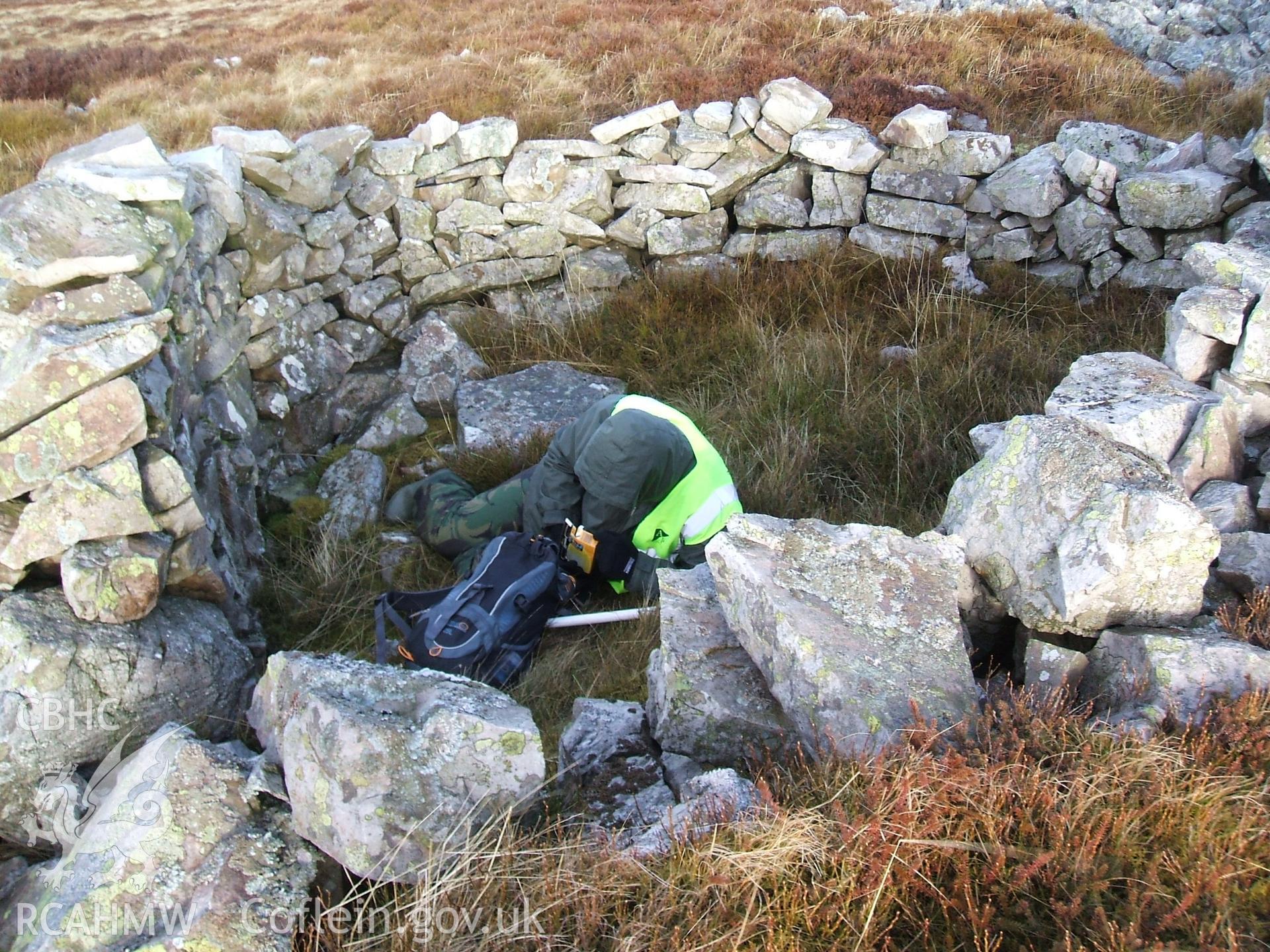 Digital colour photograph of a cairn at Mynydd Llangynidr west III taken on 23/01/2009 by B. Britton during the Mynydd Llangynidr Upland Survey undertaken by ArchaeoPhysica.
