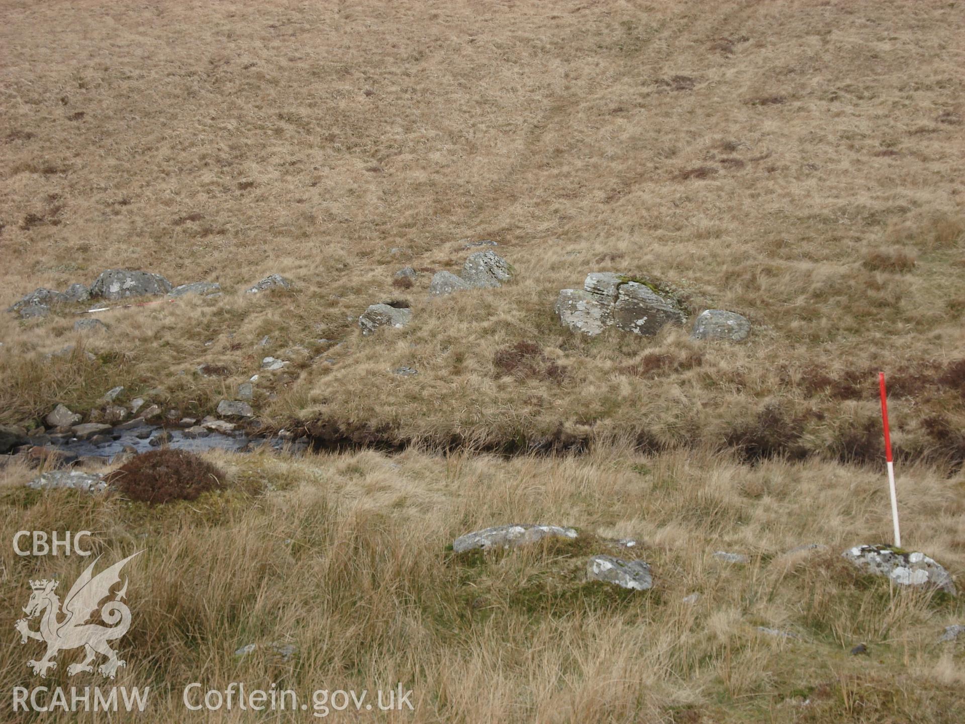 Digital colour photograph of Darren Ddu hut I taken on 28/02/2008 by M. Lafuente during the Mynydd Llangynidr Upland Survey undertaken by ArchaeoPhysica.