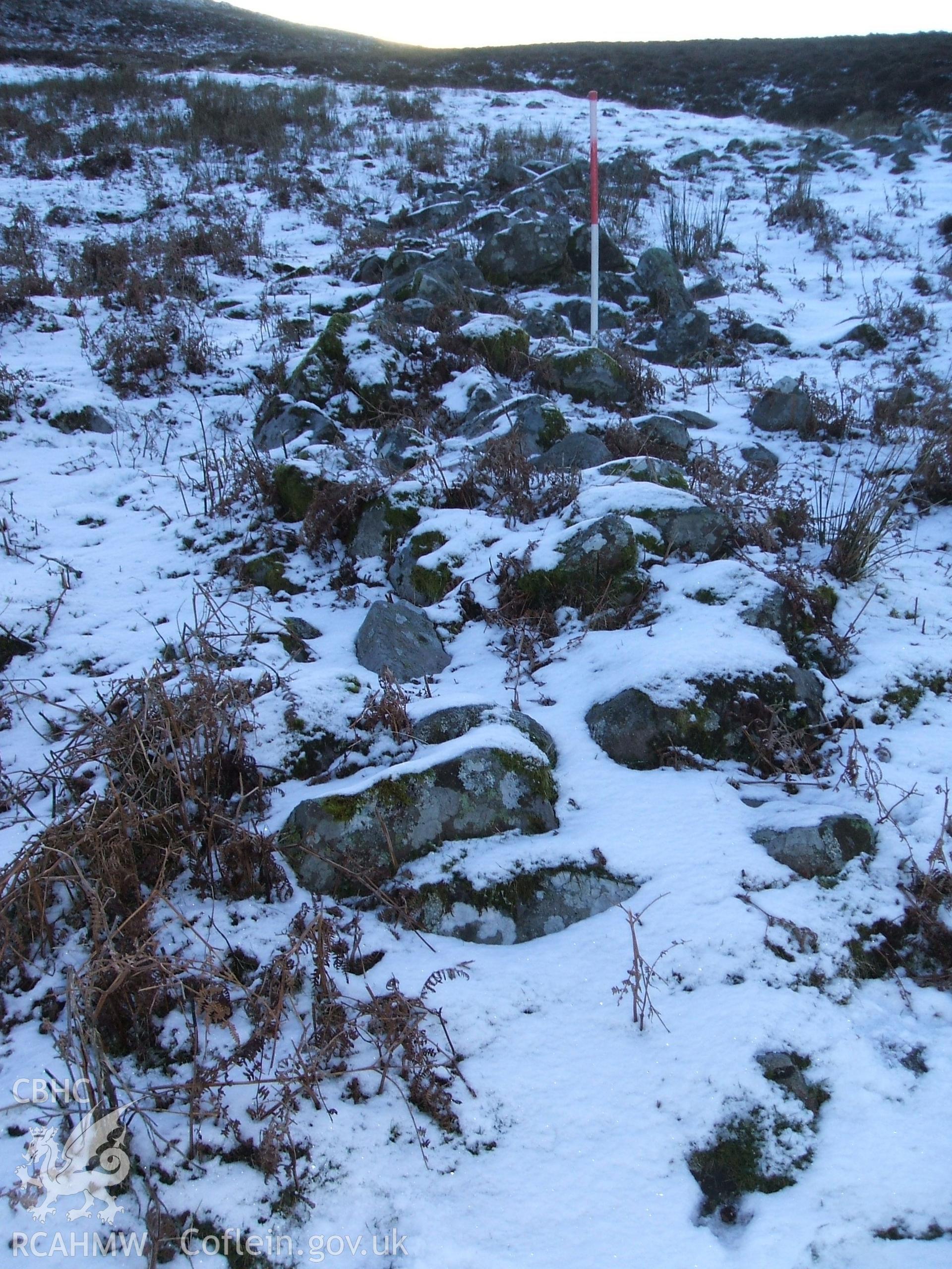 Digital colour photograph of a shepherds hut at Blaen Cwmclaisfer VII taken on 20/01/2009 by B. Britton during the Mynydd Llangynidr Upland Survey undertaken by ArchaeoPhysica.