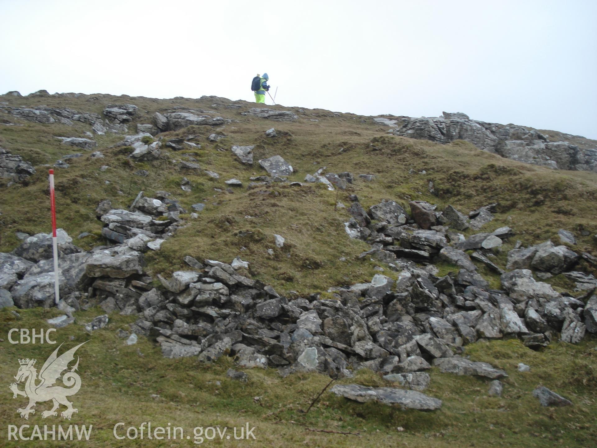 Digital colour photograph of Clo Cadno Limekiln II taken on 29/02/2008 by M. Lafuente during the Mynydd Llangynidr Upland Survey undertaken by ArchaeoPhysica.