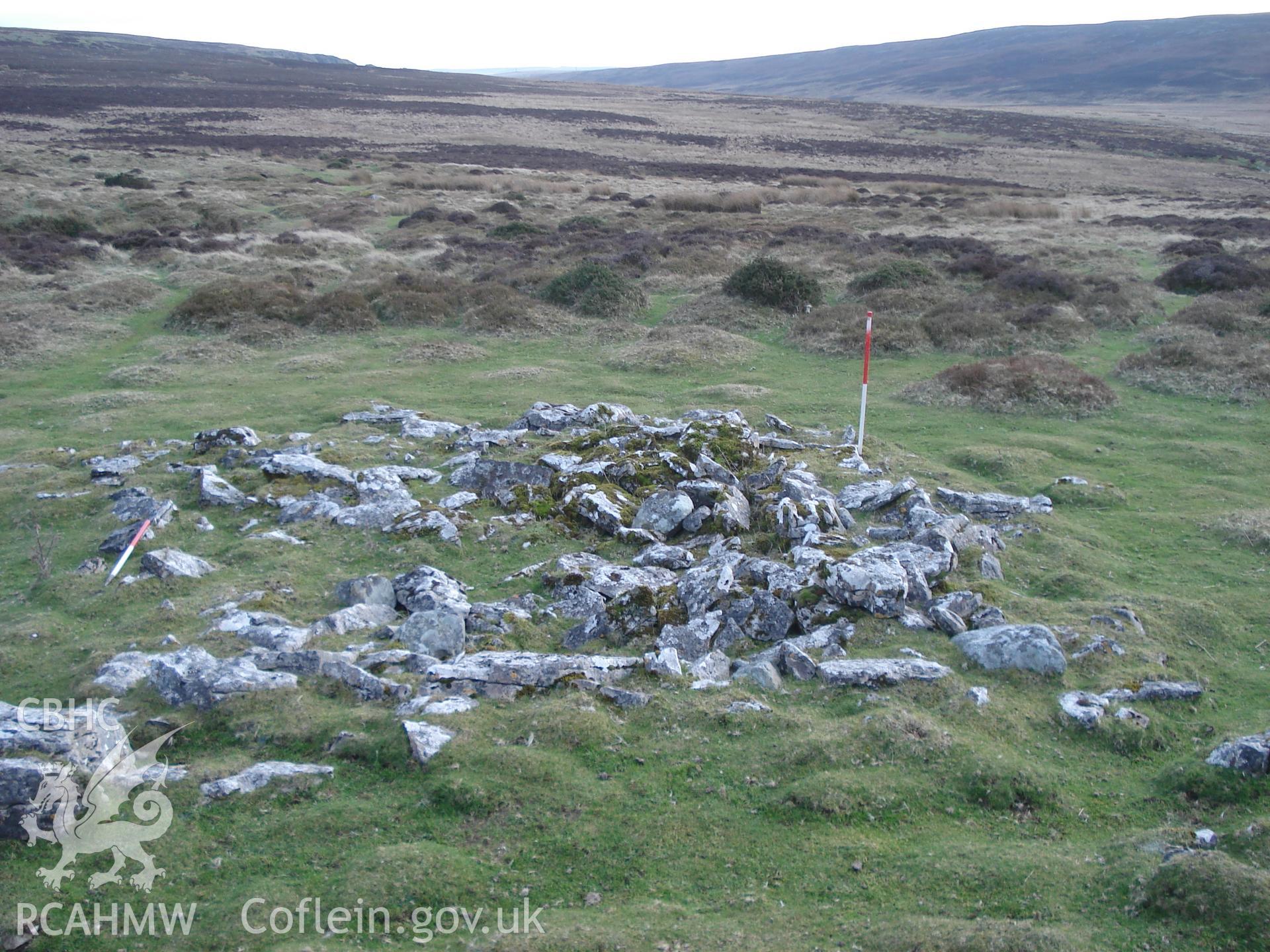 Digital colour photograph of Garn Fach hut taken on 27/02/2008 by M. Lafuente during the Mynydd Llangynidr Upland Survey undertaken by ArchaeoPhysica.