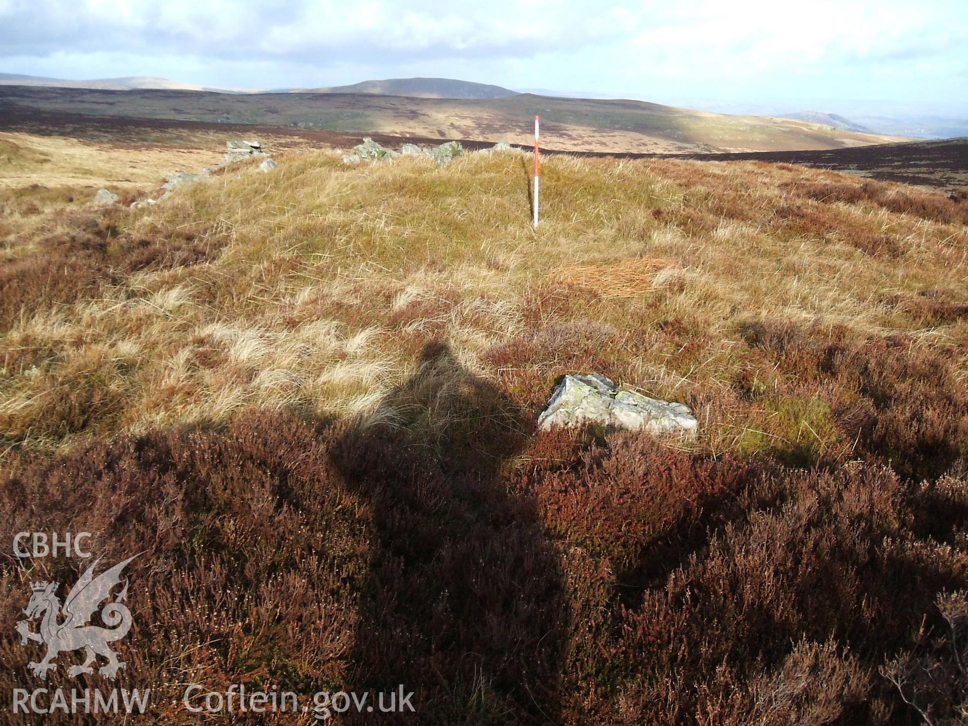 Digital colour photograph of a cairn at Mynydd Llangynidr west III taken on 23/01/2009 by B. Britton during the Mynydd Llangynidr Upland Survey undertaken by ArchaeoPhysica.