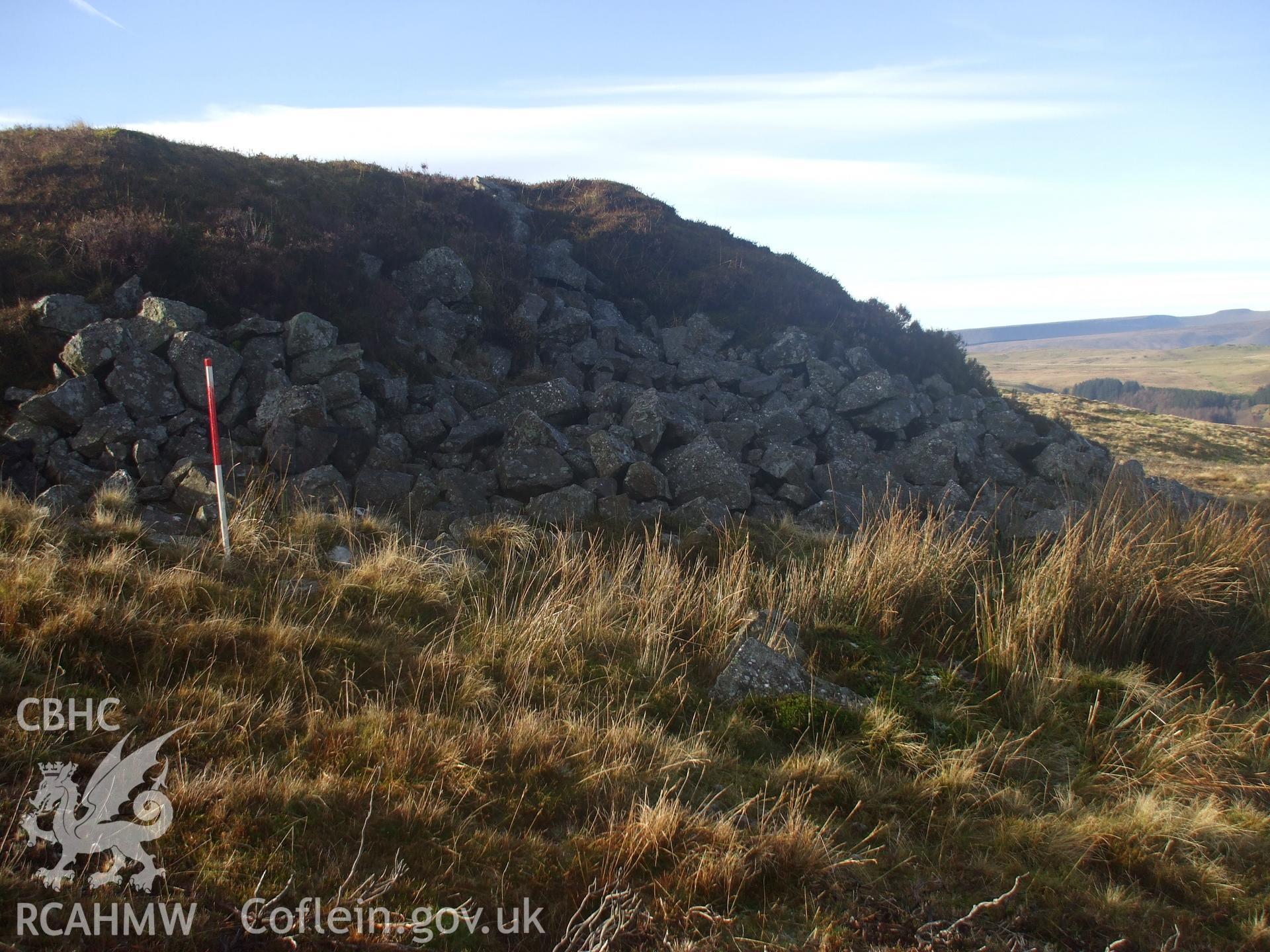 Digital colour photograph of a limestone quarry at Ffos y Wern III taken on 15/12/2008 by N. Paveley during the Mynydd Llangynidr Upland Survey undertaken by ArchaeoPhysica.