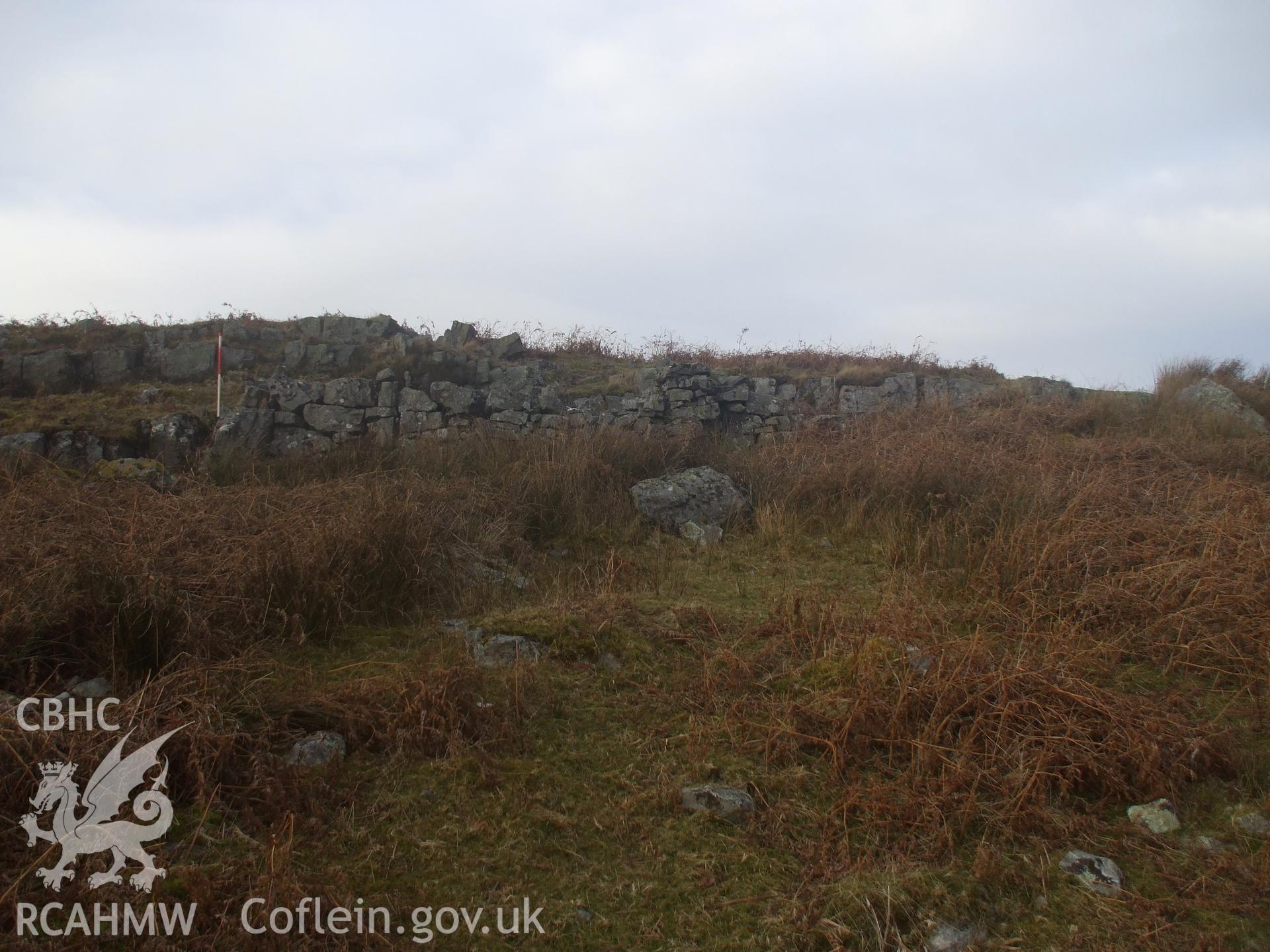 Digital colour photograph of a shelter at Mynydd Llangynidr east II taken on 07/01/2009 by G. Arnold during the Mynydd Llangynidr Upland Survey undertaken by ArchaeoPhysica.