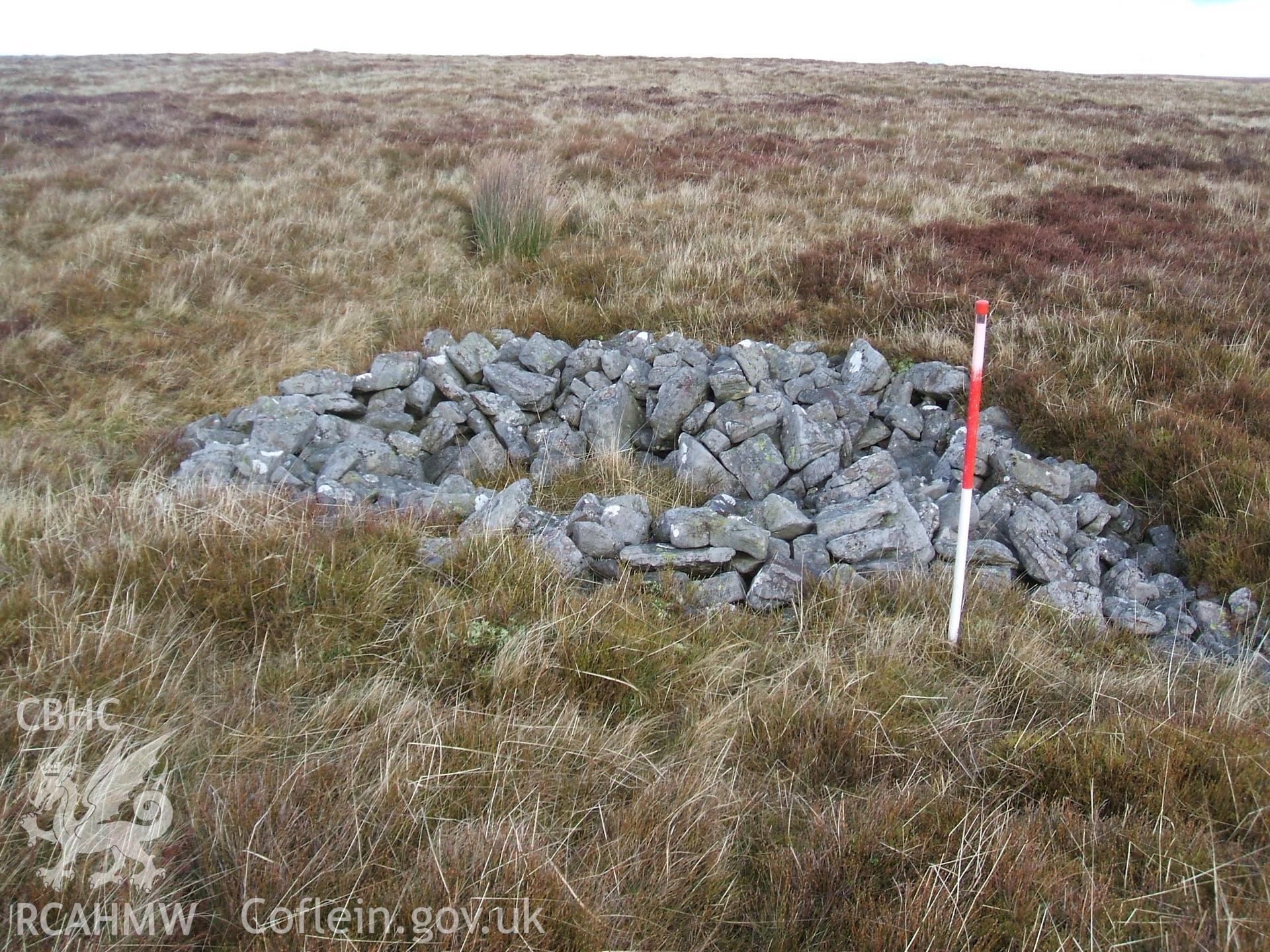 Digital colour photograph of a shelter at Mynydd Llangynidr east V taken on 19/01/2009 by B. Britton during the Mynydd Llangynidr Upland Survey undertaken by ArchaeoPhysica.