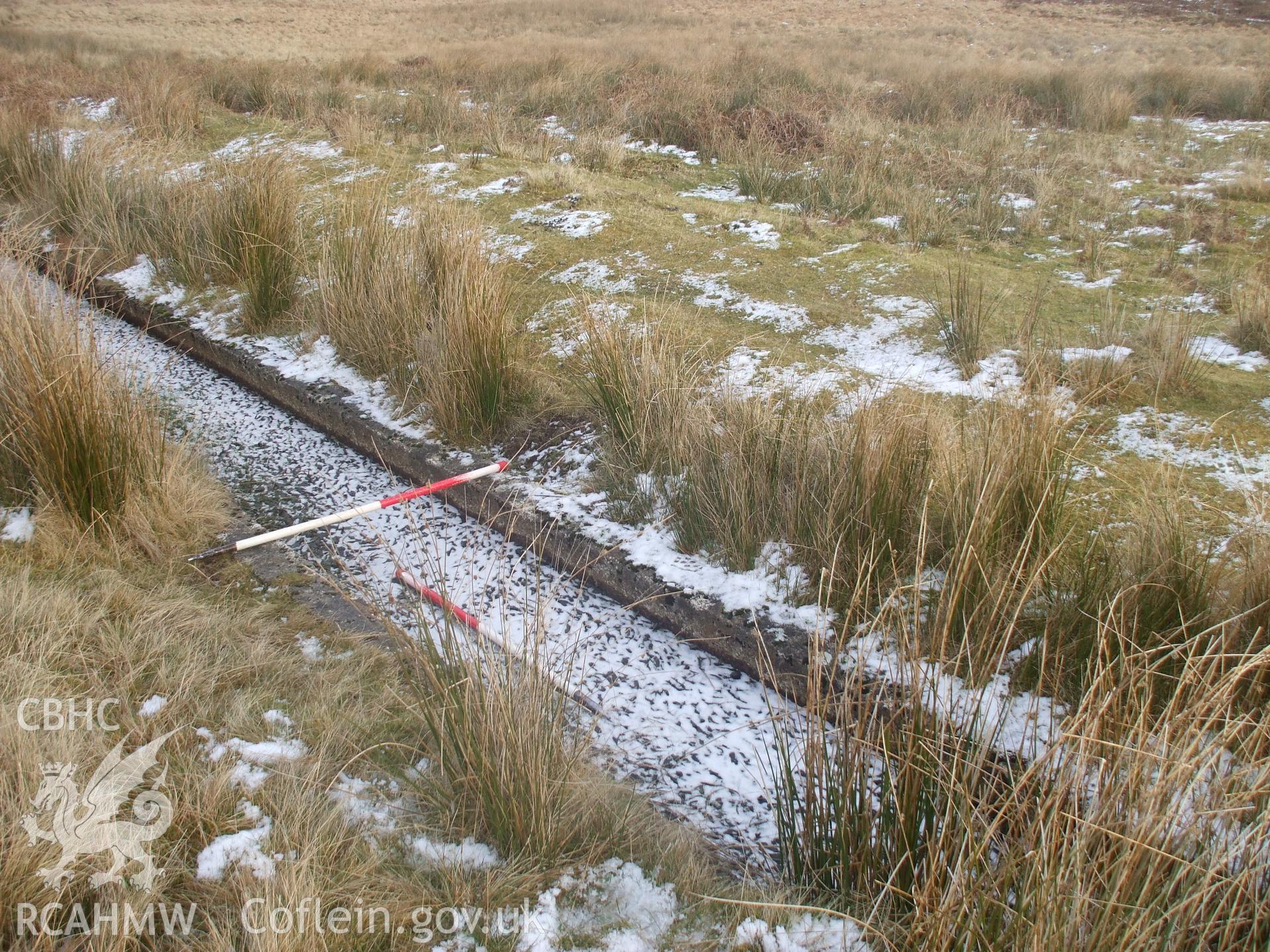 Digital colour photograph of an aqueduct at Mynydd Llangynidr east taken on 07/01/2009 by G. Arnold during the Mynydd Llangynidr Upland Survey undertaken by ArchaeoPhysica.