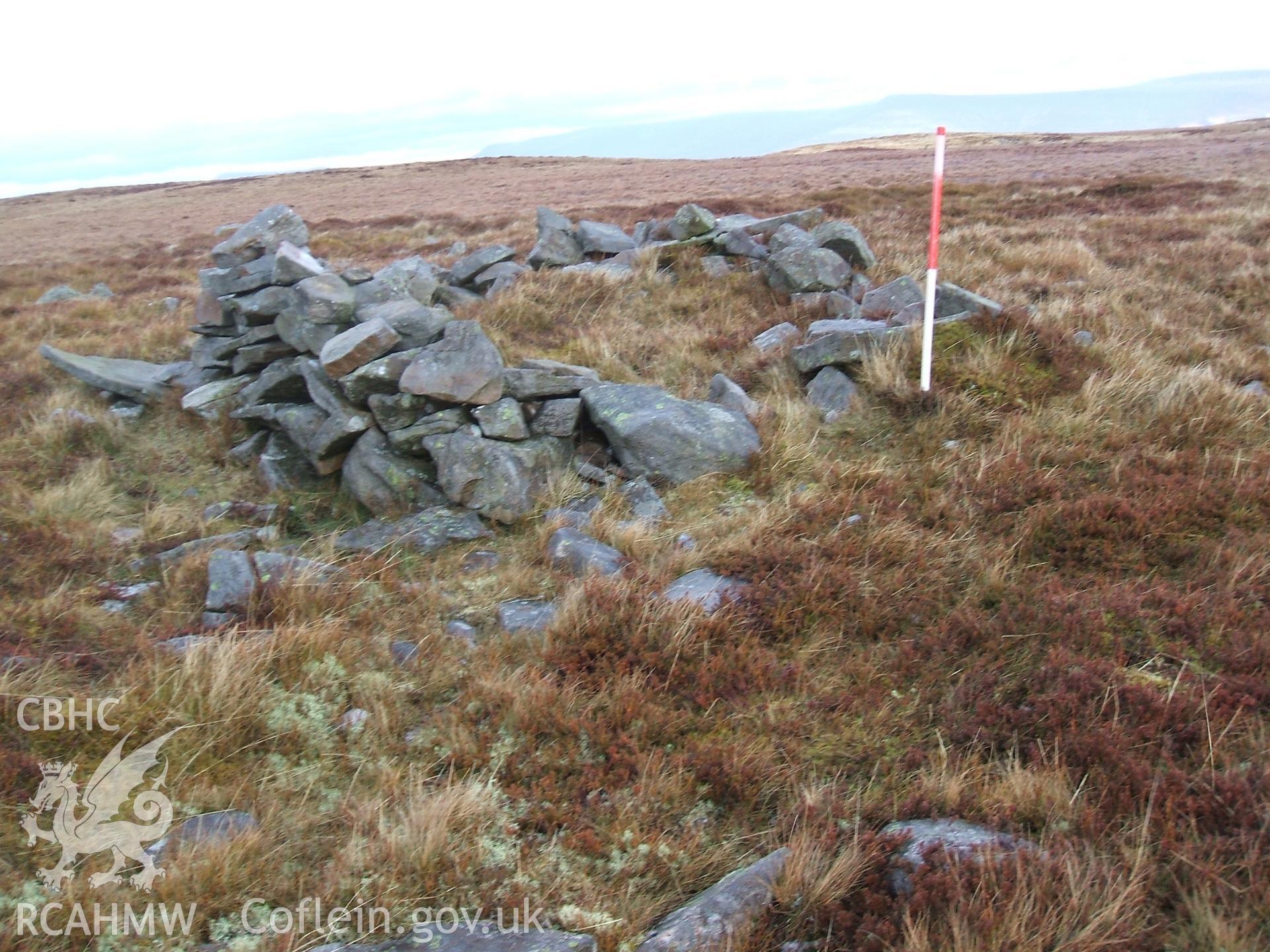 Digital colour photograph of a shelter at Mynydd Llangynidr east IV taken on 19/01/2009 by B. Britton during the Mynydd Llangynidr Upland Survey undertaken by ArchaeoPhysica.