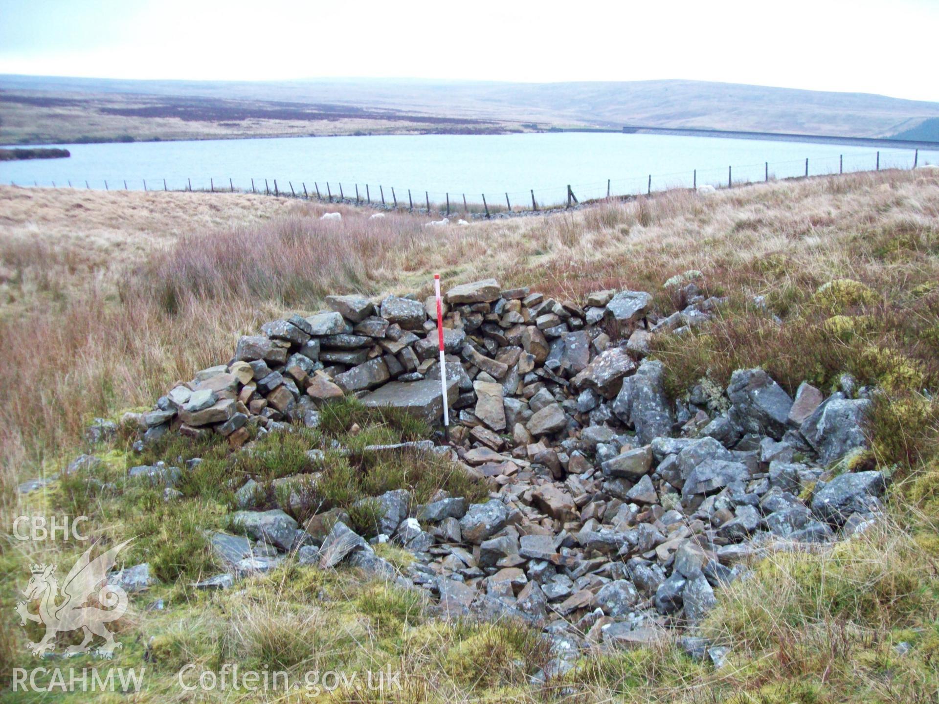 Digital colour photograph of a shooting stand at Mynydd Llangynidr west I taken on 15/01/2009 by G. Arnold during the Mynydd Llangynidr Upland Survey undertaken by ArchaeoPhysica.