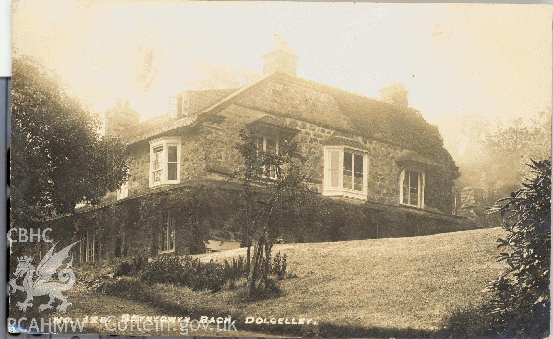 Digitised postcard image of Bryn-y-gwyn, Dolgellau, F Arnfield Stationer &c., Dolgelley. Produced by Parks and Gardens Data Services, from an original item in the Peter Davis Collection at Parks and Gardens UK. We hold only web-resolution images of this collection, suitable for viewing on screen and for research purposes only. We do not hold the original images, or publication quality scans.