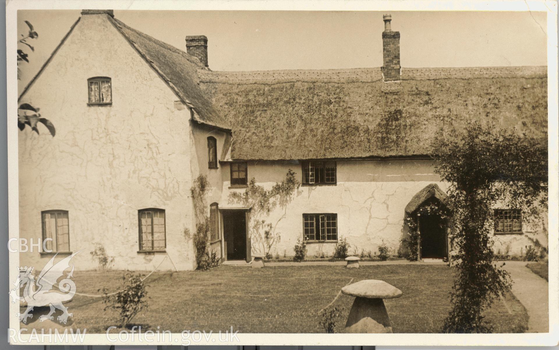 Digitised postcard image of Ash Farm. Unlocated. Produced by Parks and Gardens Data Services, from an original item in the Peter Davis Collection at Parks and Gardens UK. We hold only web-resolution images of this collection, suitable for viewing on screen and for research purposes only. We do not hold the original images, or publication quality scans.