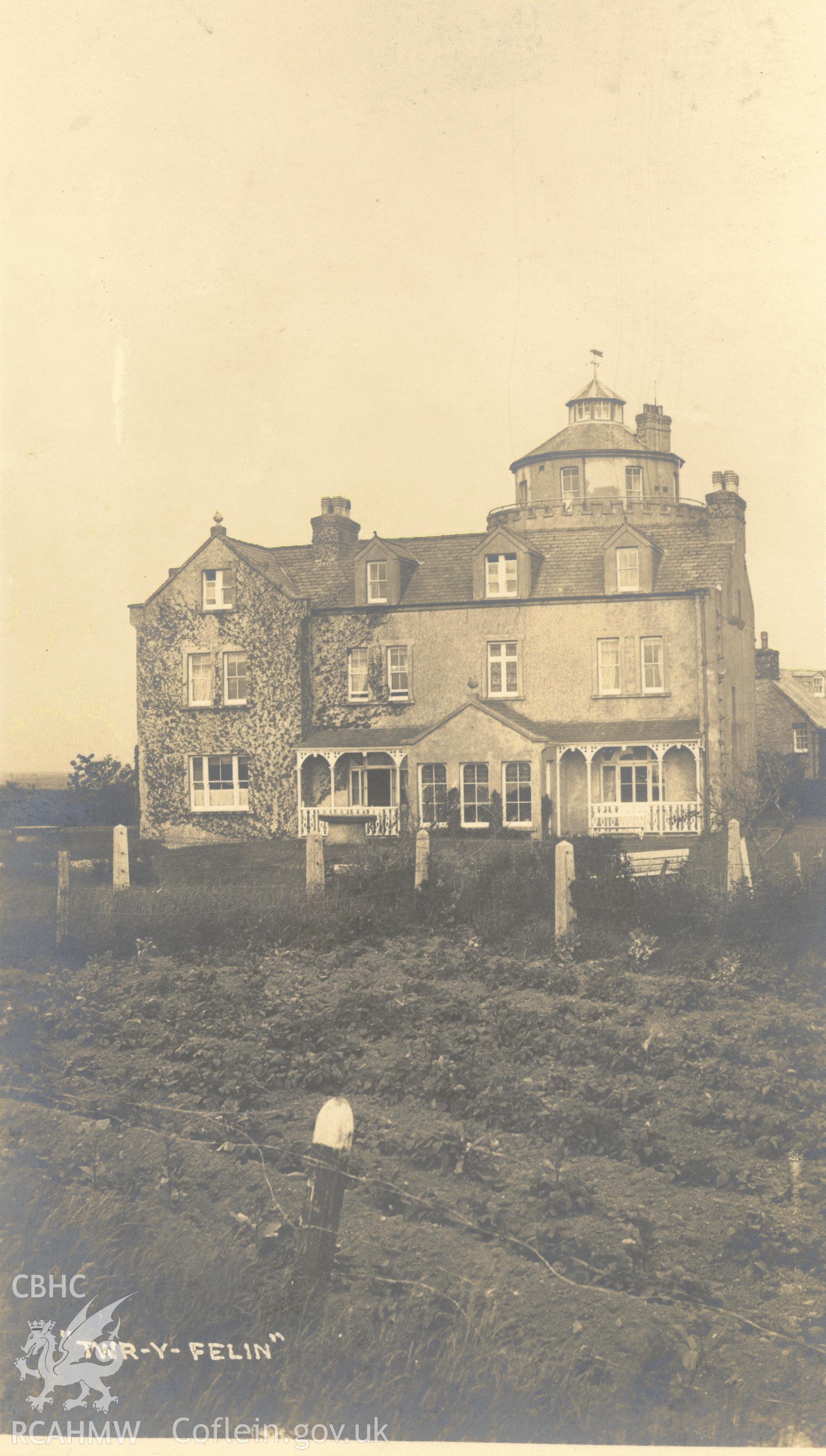 Digitised postcard image of Twr-y-Felin, St David's. Produced by Parks and Gardens Data Services, from an original item in the Peter Davis Collection at Parks and Gardens UK. We hold only web-resolution images of this collection, suitable for viewing on screen and for research purposes only. We do not hold the original images, or publication quality scans.