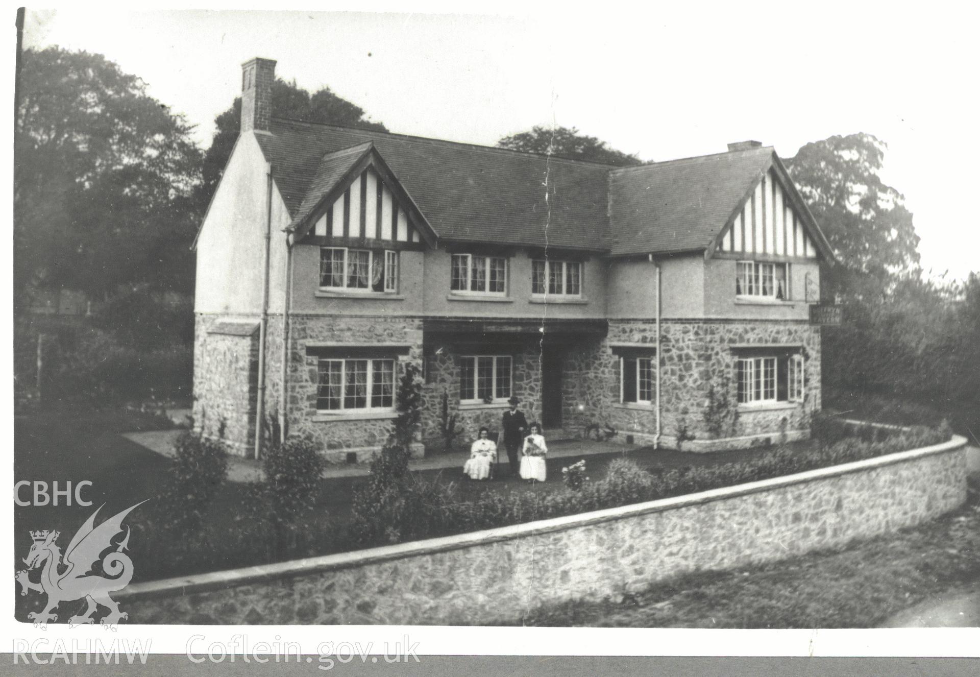 Digitised postcard image of Dyffryn Coffee Tavern, St Nicholas. Produced by Parks and Gardens Data Services, from an original item in the Peter Davis Collection at Parks and Gardens UK. We hold only web-resolution images of this collection, suitable for viewing on screen and for research purposes only. We do not hold the original images, or publication quality scans.