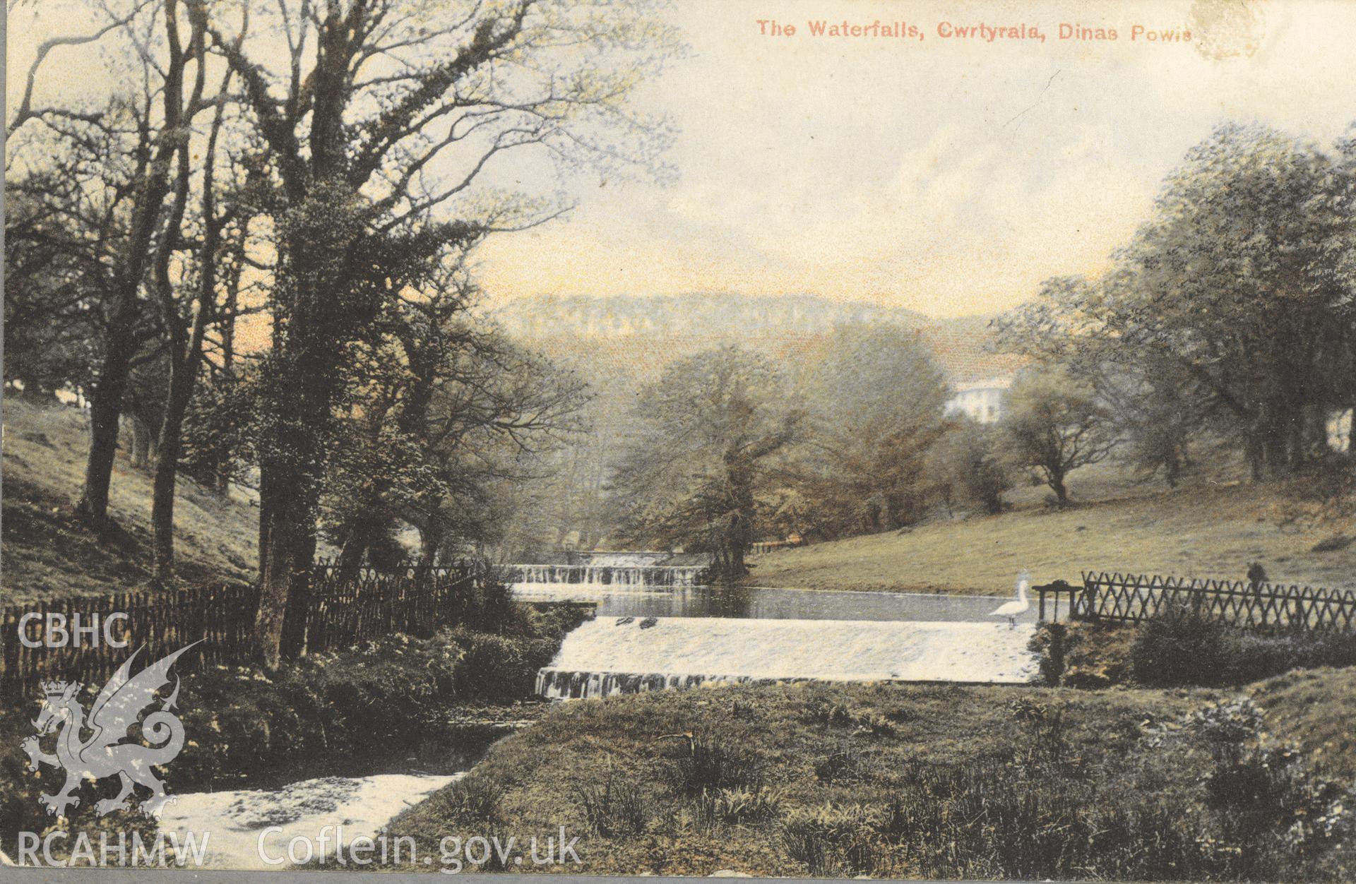 Digitised postcard image of Cwrt-yr-ala garden, Michaelston, F. John, Post Office, Dinas Powis. Produced by Parks and Gardens Data Services, from an original item in the Peter Davis Collection at Parks and Gardens UK. We hold only web-resolution images of this collection, suitable for viewing on screen and for research purposes only. We do not hold the original images, or publication quality scans.