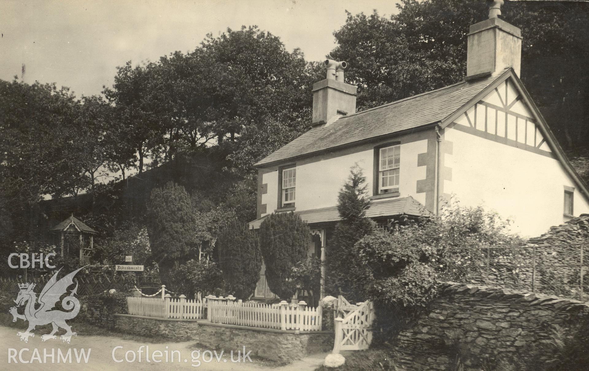 Digitised postcard image of Bryndovey, Glandyfi. Produced by Parks and Gardens Data Services, from an original item in the Peter Davis Collection at Parks and Gardens UK. We hold only web-resolution images of this collection, suitable for viewing on screen and for research purposes only. We do not hold the original images, or publication quality scans.
