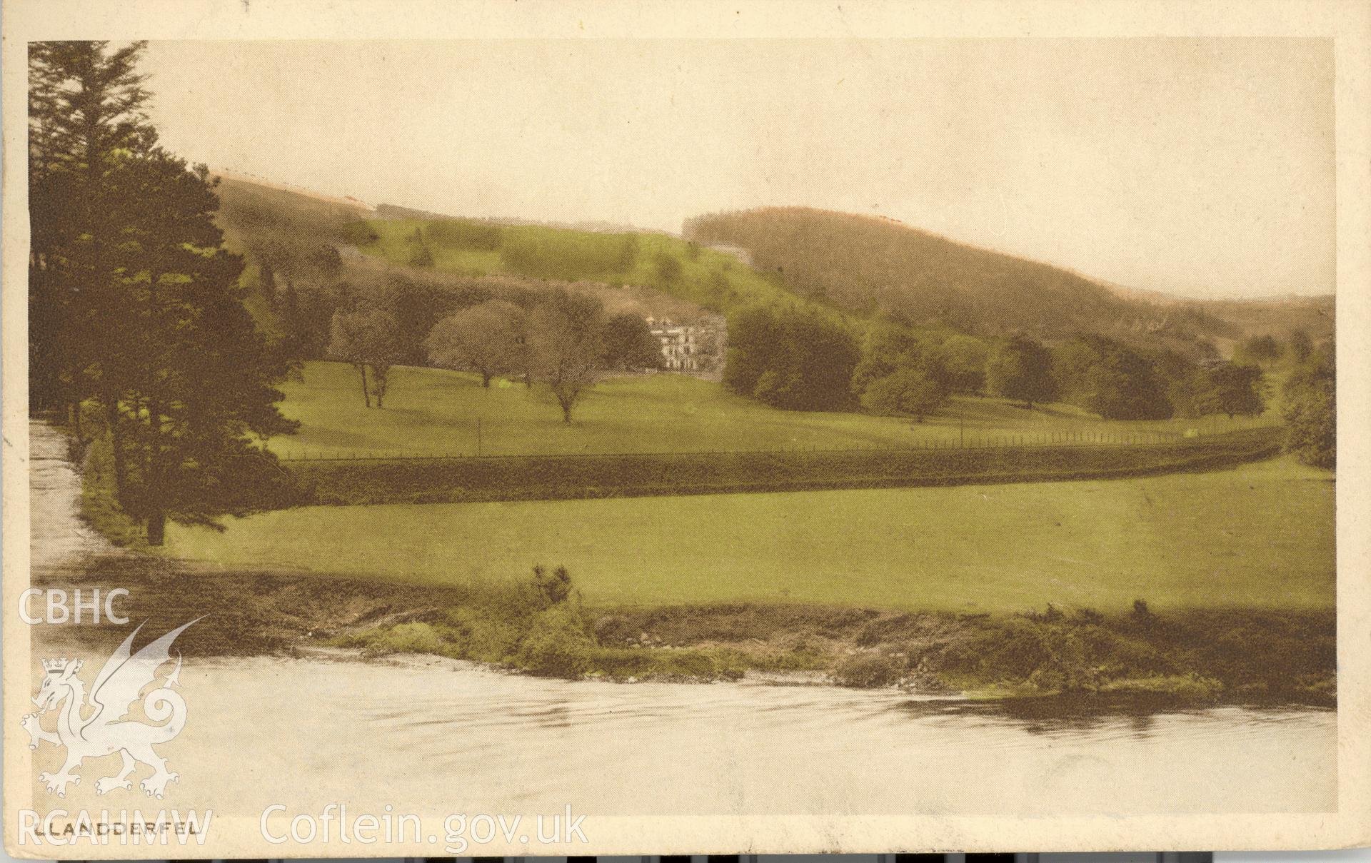 Digitised postcard image of Pal? Hall, Llandderfel, grounds, D. Howel Davies, post office, Llandderfel. Produced by Parks and Gardens Data Services, from an original item in the Peter Davis Collection at Parks and Gardens UK. We hold only web-resolution images of this collection, suitable for viewing on screen and for research purposes only. We do not hold the original images, or publication quality scans.