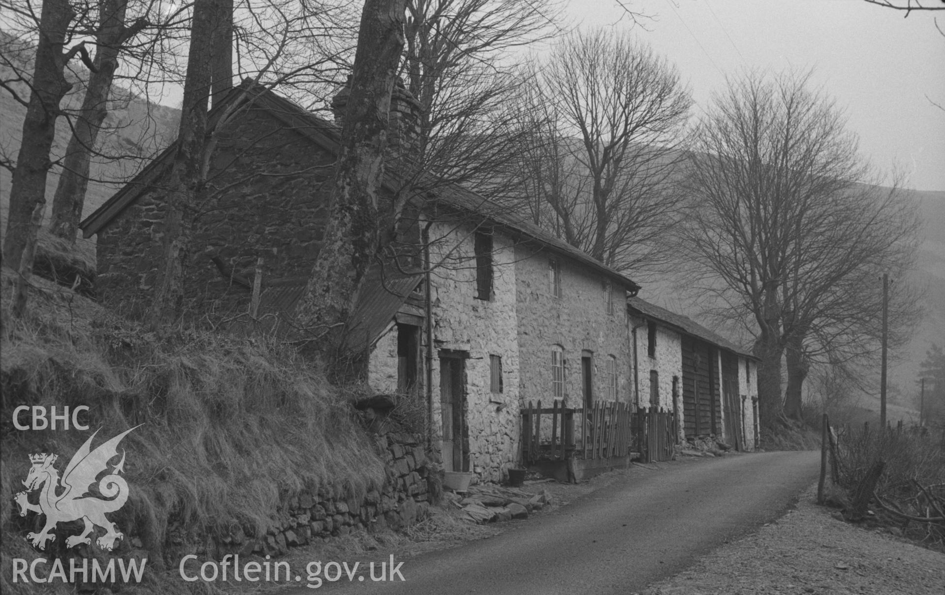 Black and White photograph showing View of row of cottages, Upper Severn area.