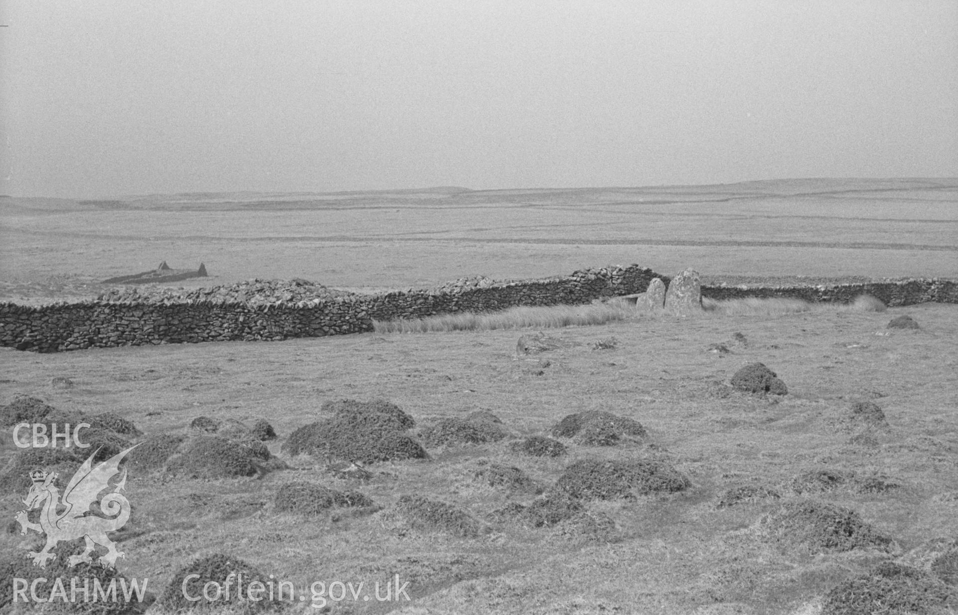 Black and White photograph showing view near Carneddau Hengwm North and South Cairns.