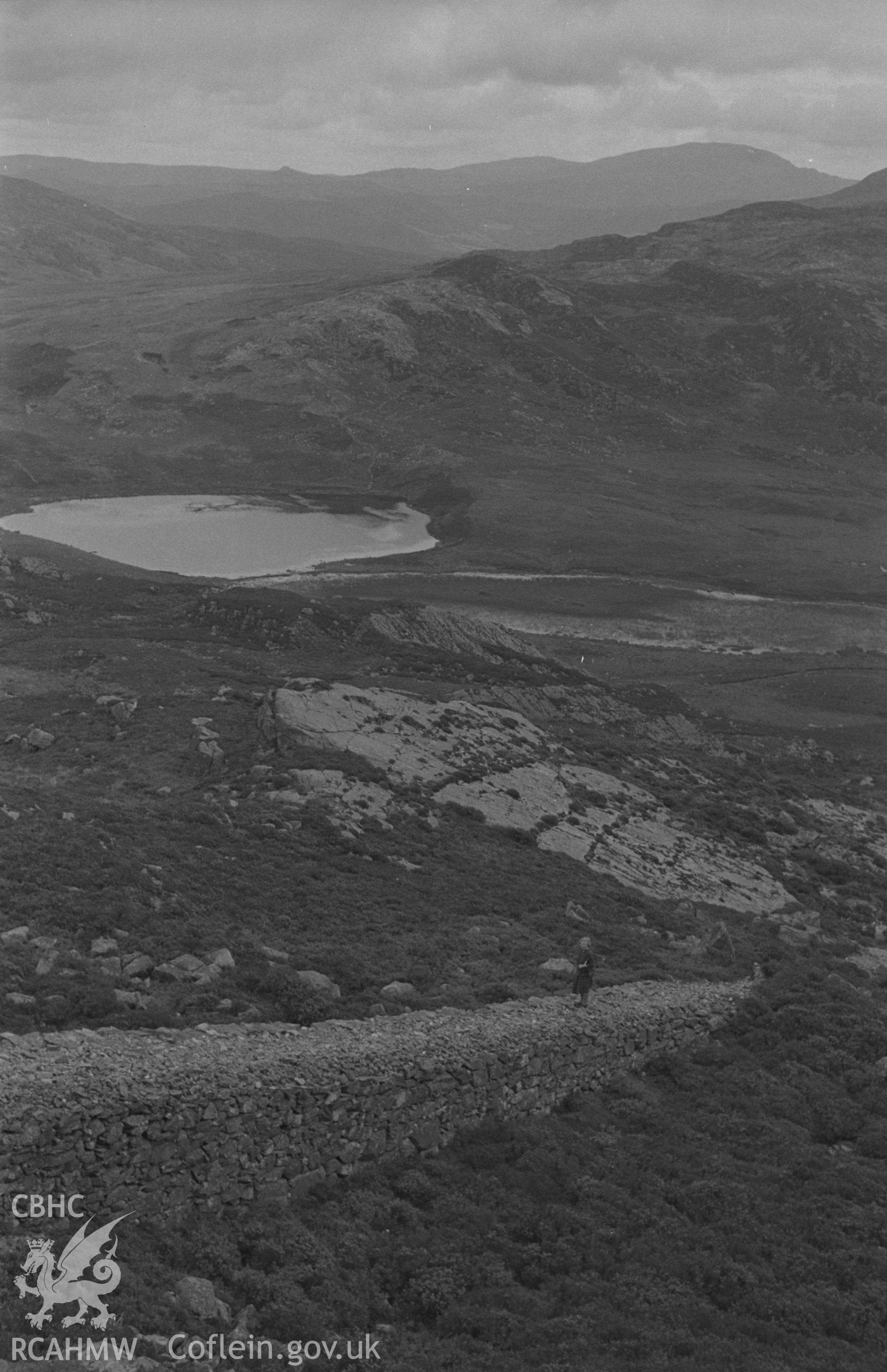 Black and White photograph showing Diffwys landscape.