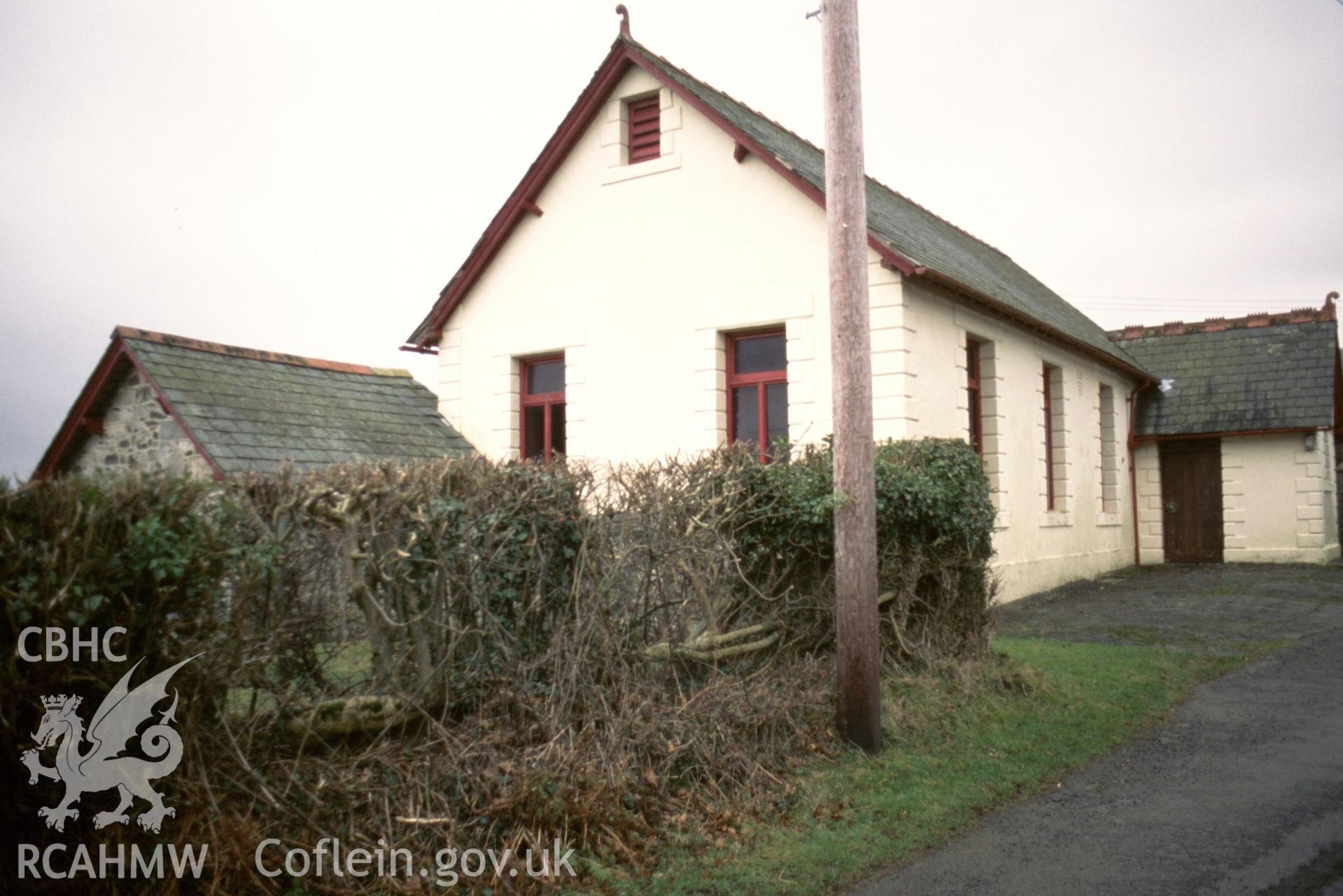 Exterior, porch front, left gable elvations & adjoining outbuilding