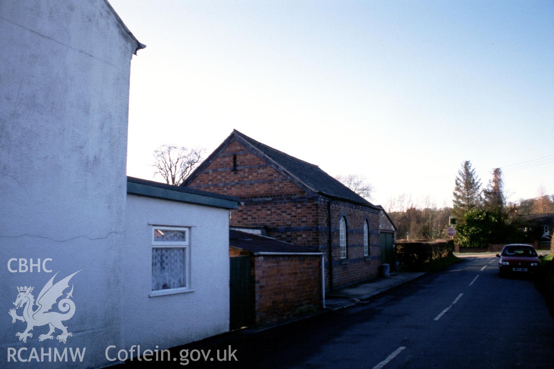 Exterior, long wall roadside elevation & L gable (dark)