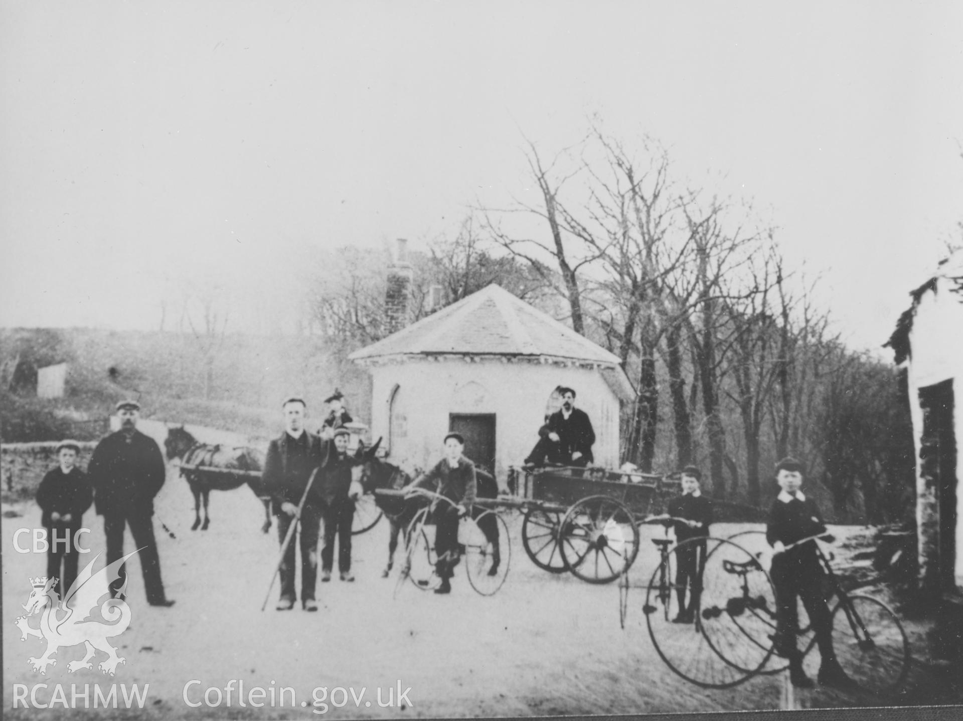 A black and white print showing the Toll house Southgate, Aberystwyth.