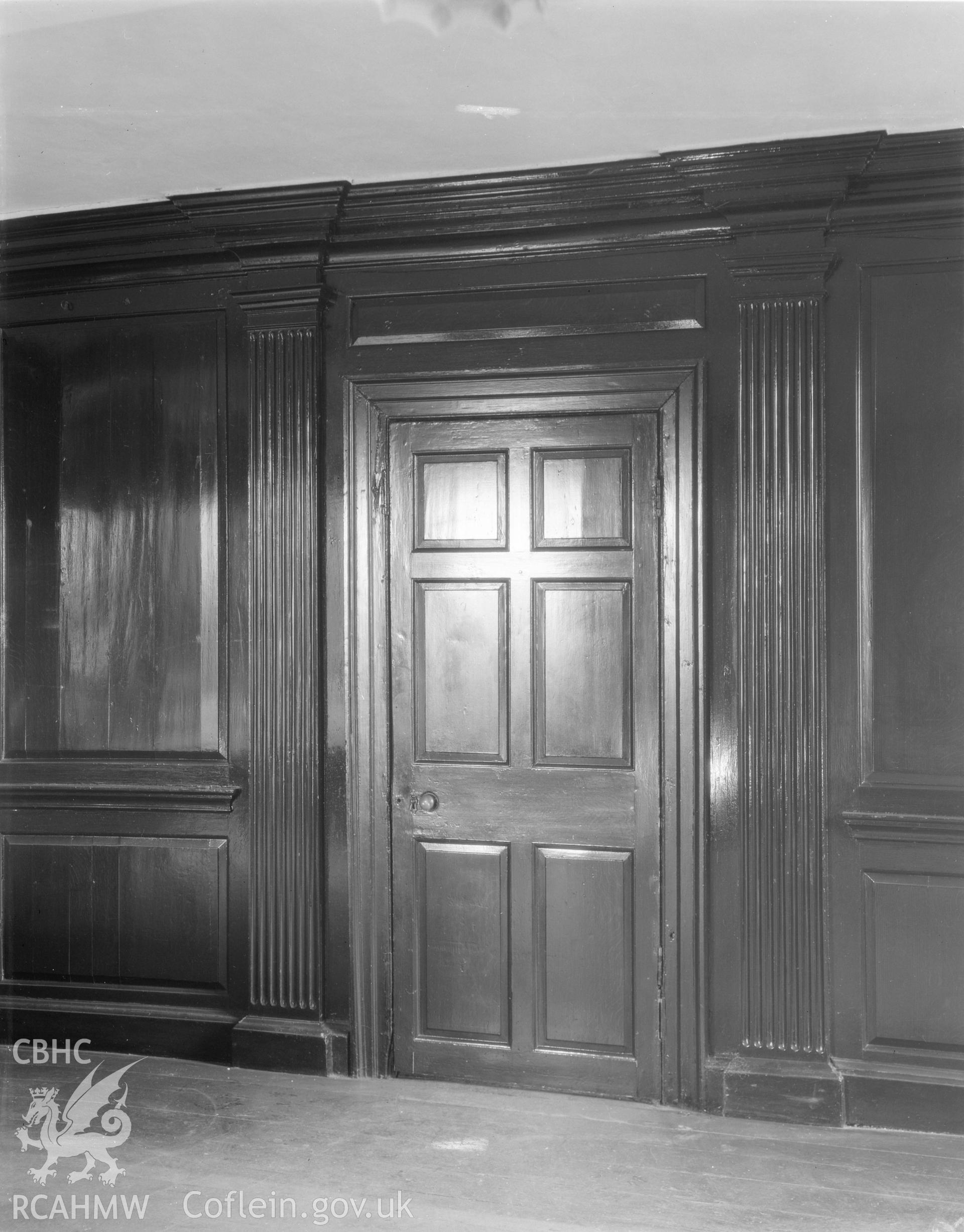 View of panelled room off hall (South side)
