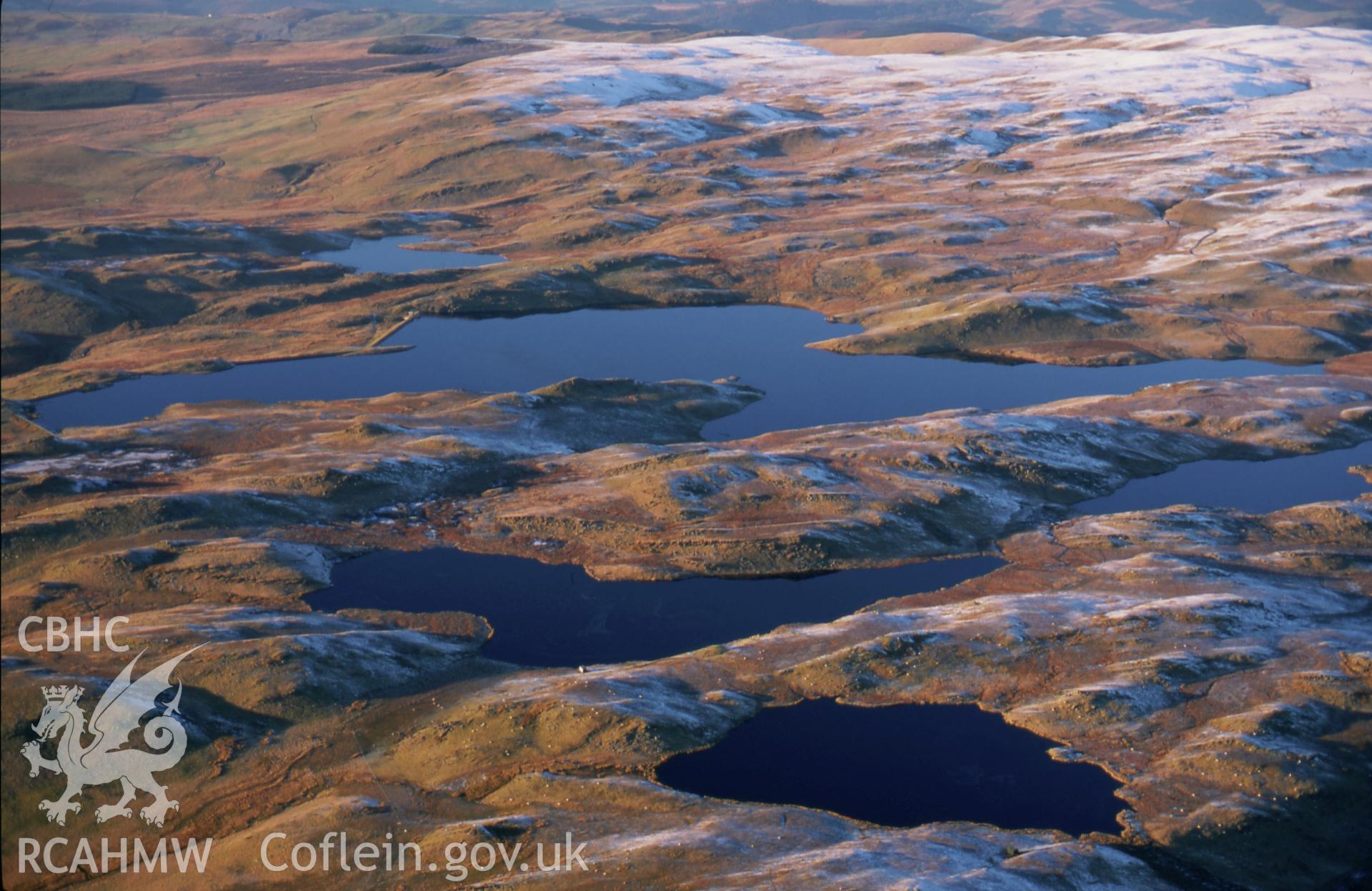 RCAHMW colour slide oblique aerial photograph of Teifi Pools, Ystrad Fflur, taken on 11/01/1999 by Toby Driver