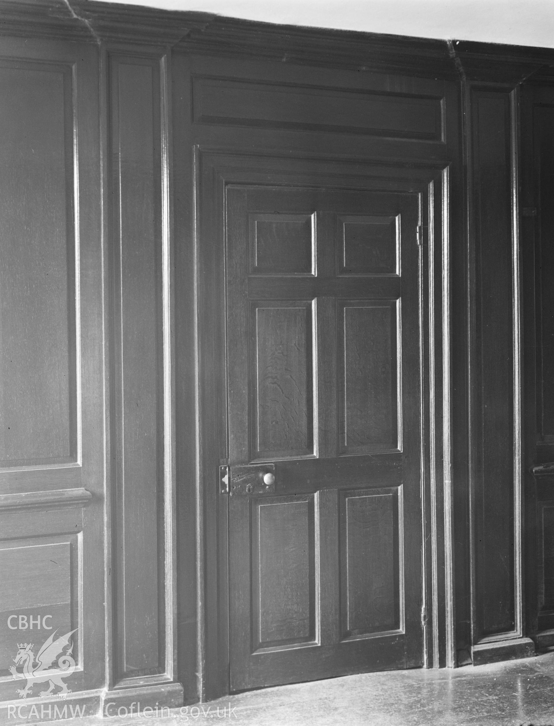 View of panelled room of hall (North side)