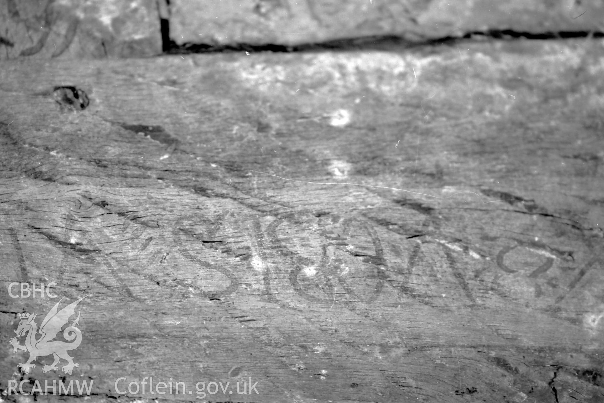 Painted truss, detail of inscription
