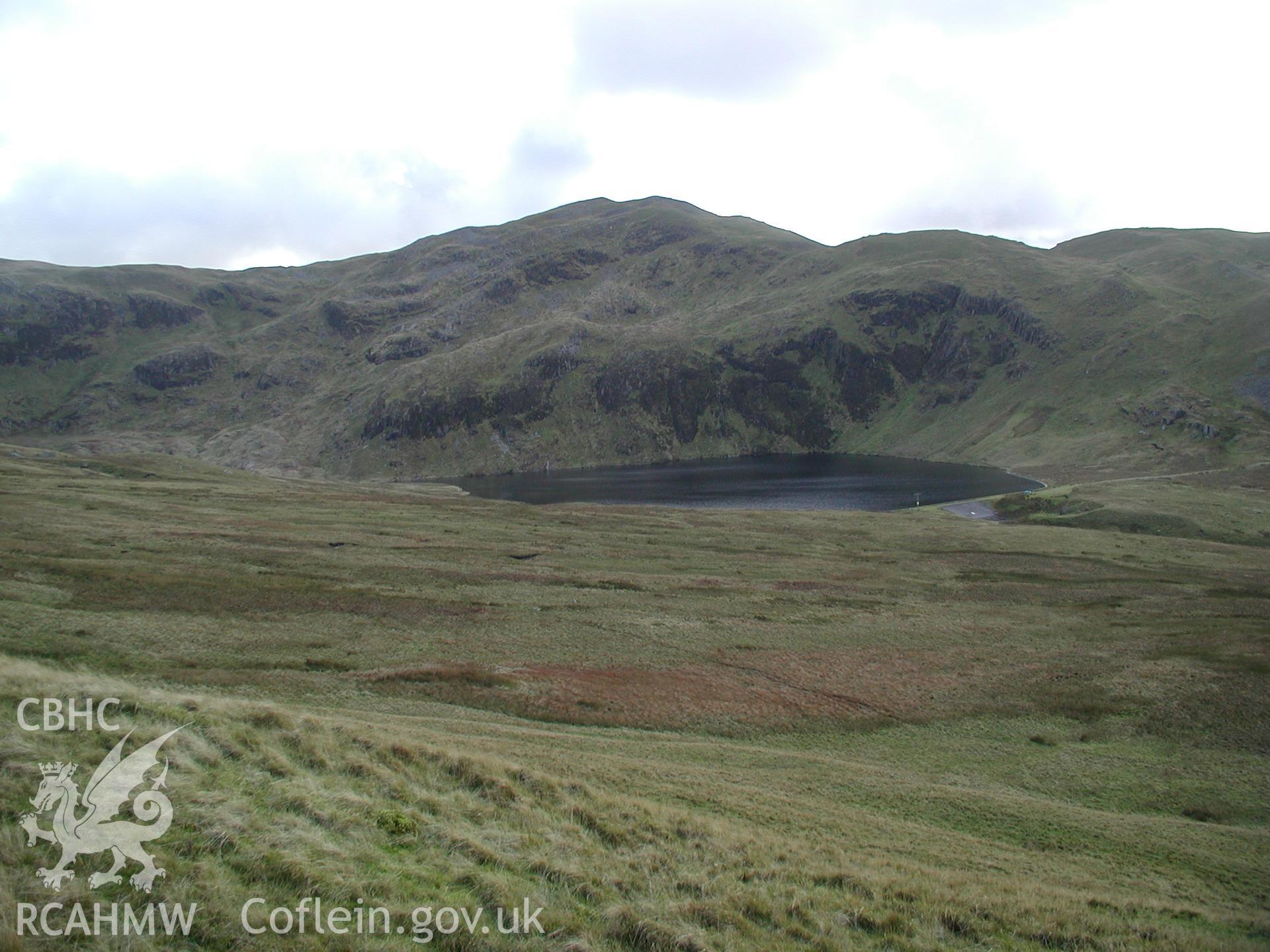 Photograph of Llyn Llygad Rheidol taken on 18/10/2004 by R.S. Jones during an Upland Survey undertaken by Cambrian Archaeological Projects.