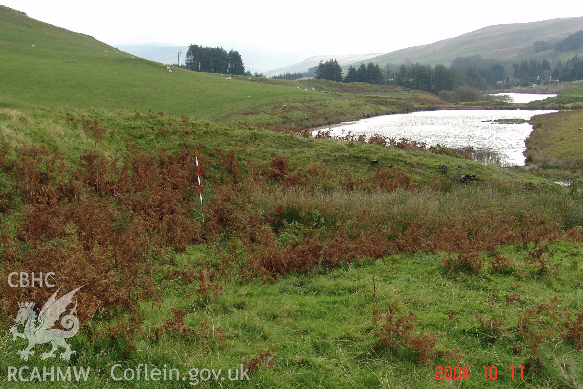 Photograph of Pond Llywernog Pond taken on 02/11/2004 by N. Phillips during an Upland Survey undertaken by Cambrian Archaeological Projects.