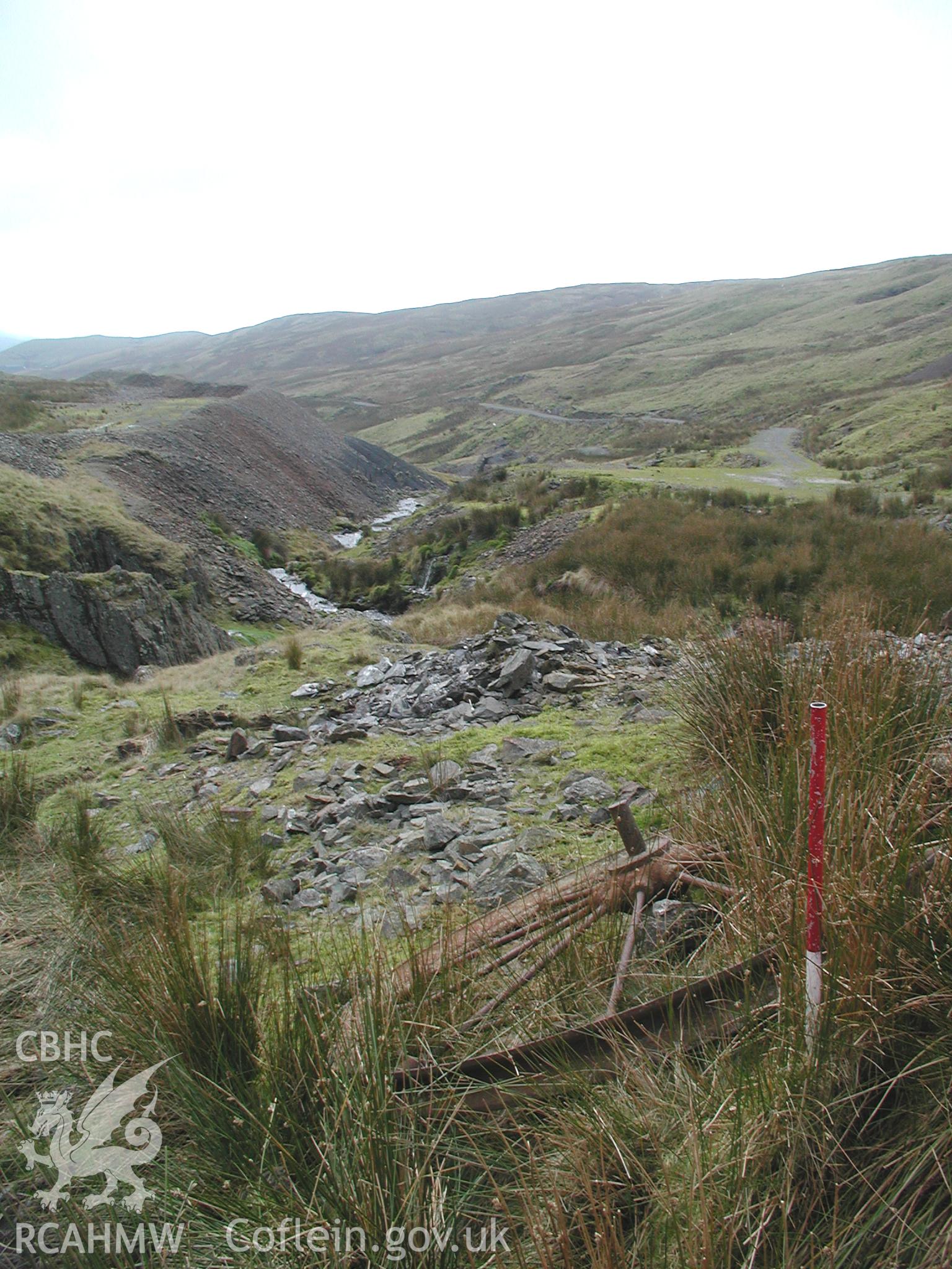 Photograph of Plynlimon Lead Mine taken on 02/11/2004 by R.S. Jones during an Upland Survey undertaken by Cambrian Archaeological Projects.
