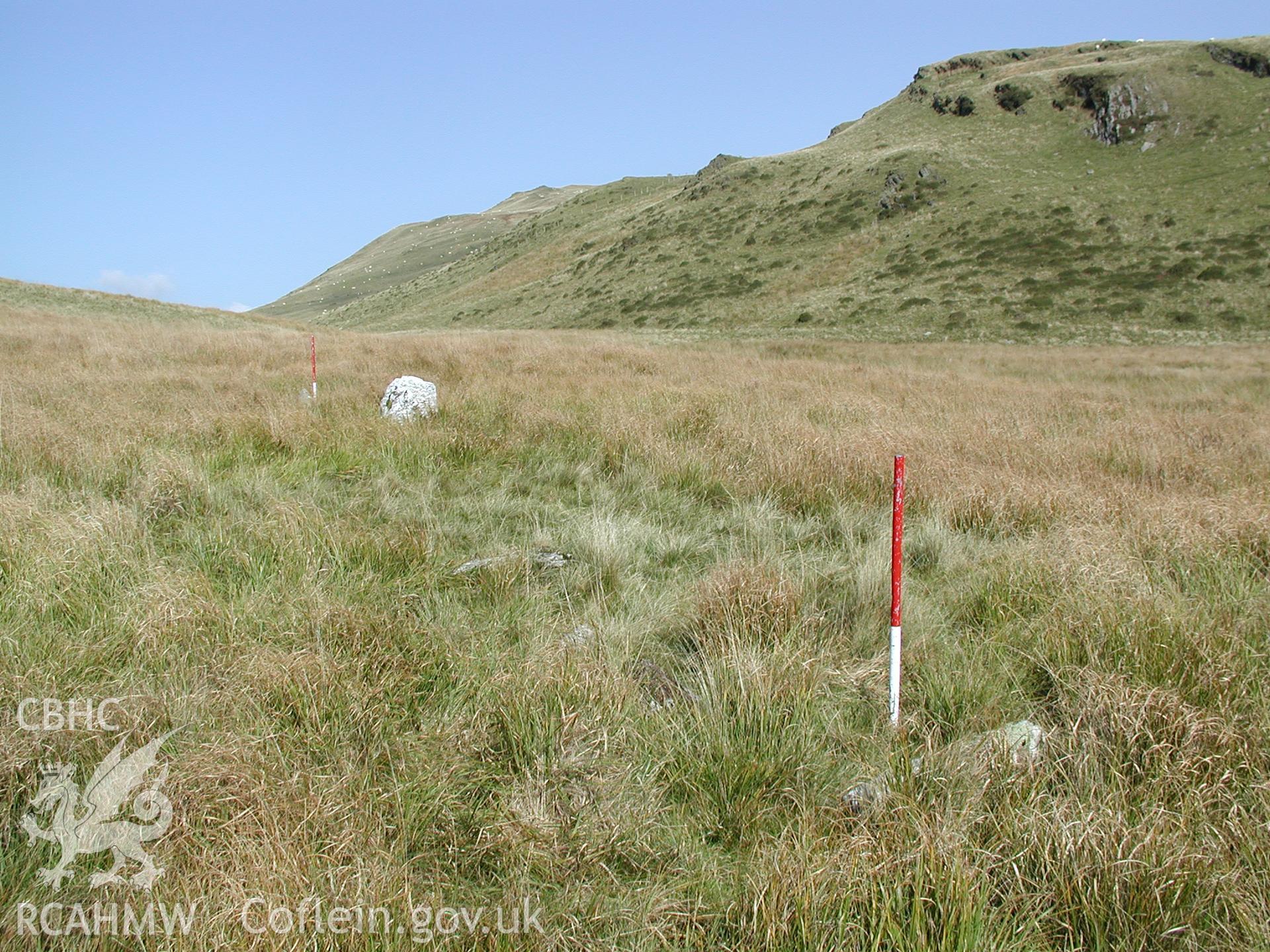 Photograph of Disgwylfa Fach Stone Row taken on 24/10/2004 by R.S. Jones during an Upland Survey undertaken by Cambrian Archaeological Projects.
