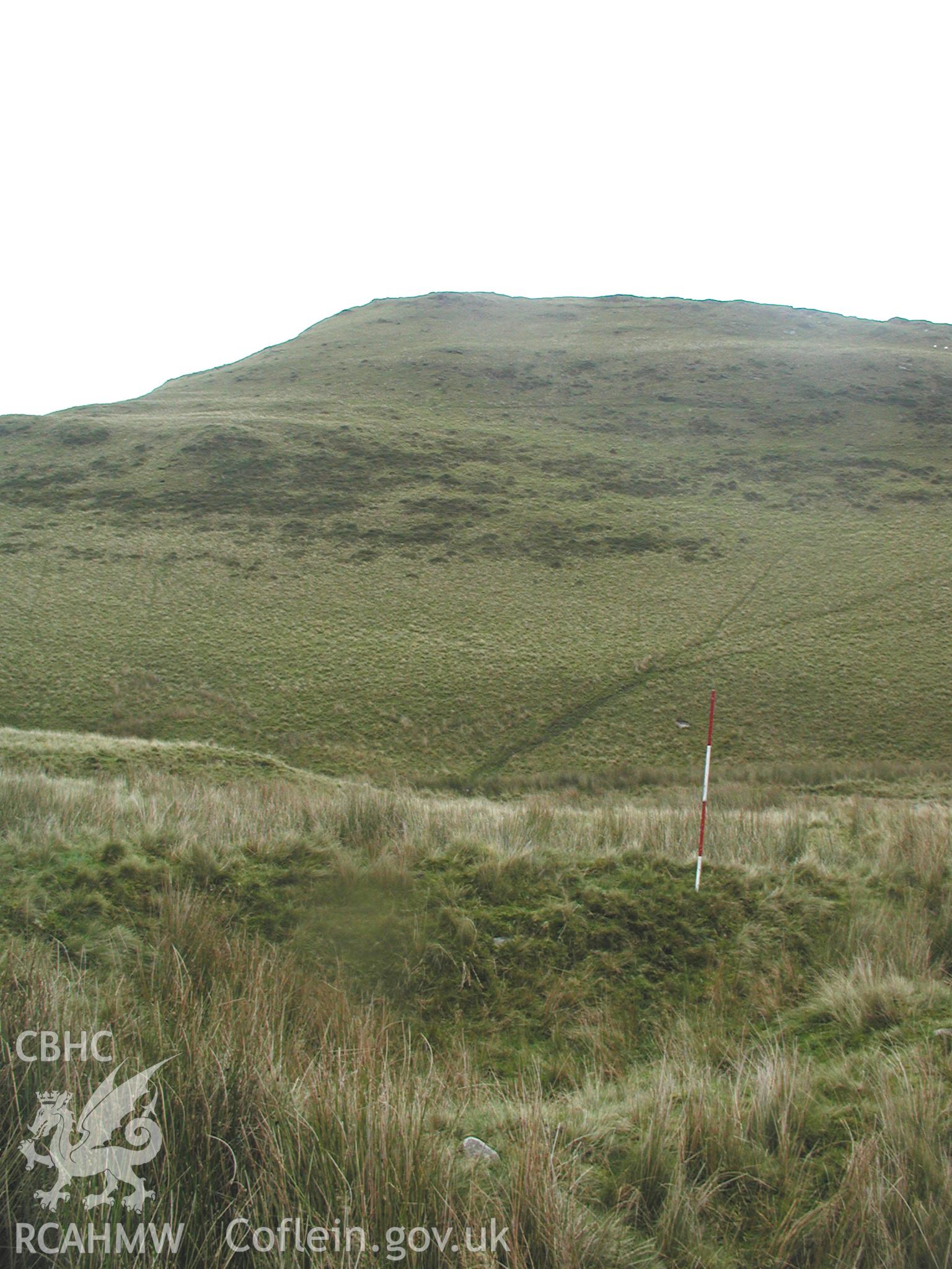 Photograph of Disgwylfa Fach Settlement Enclosure I taken on 24/10/2004 by R.S. Jones during an Upland Survey undertaken by Cambrian Archaeological Projects.