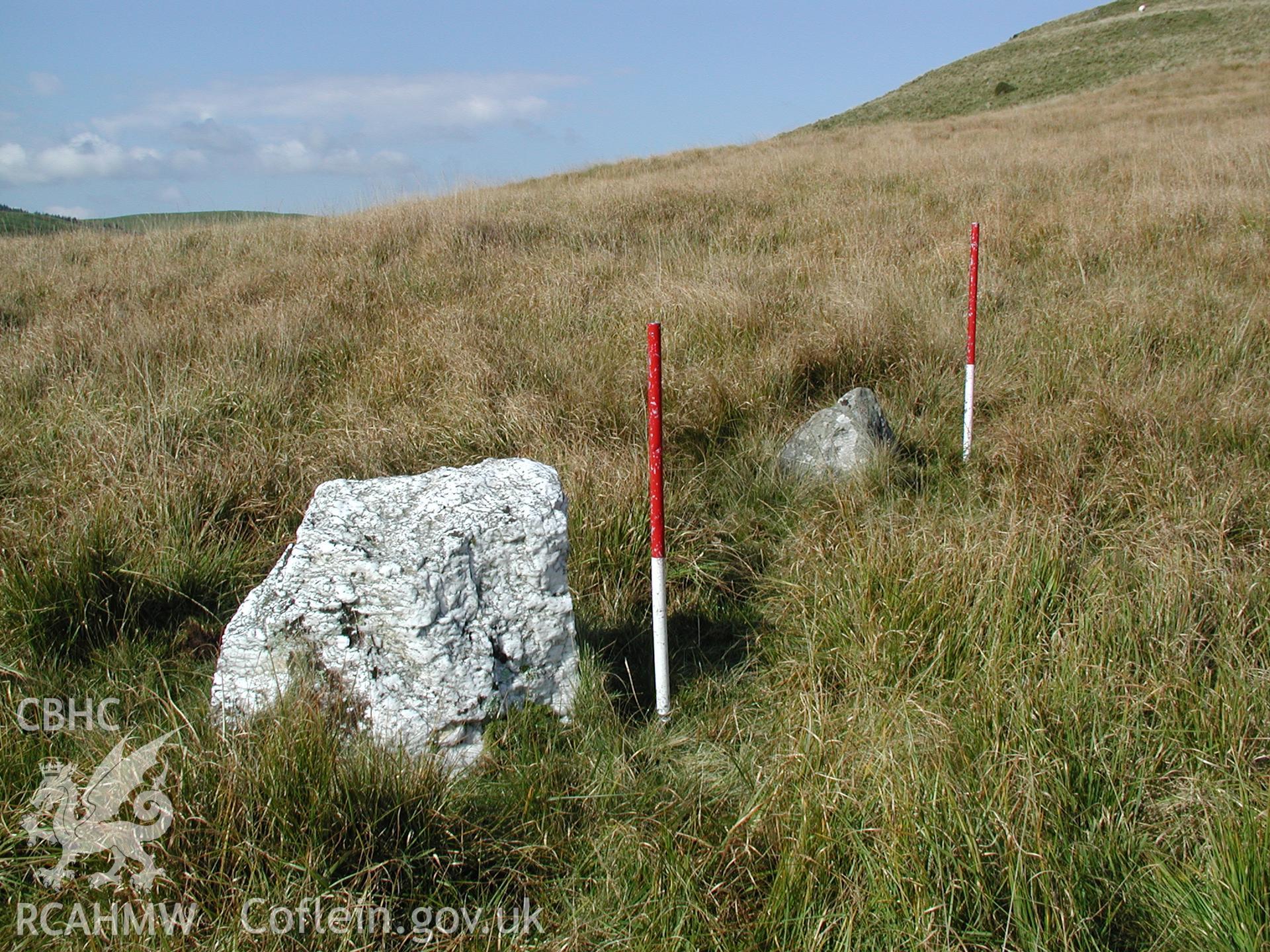 Photograph of Disgwylfa Fach Stone Row taken on 24/10/2004 by R.S. Jones during an Upland Survey undertaken by Cambrian Archaeological Projects.