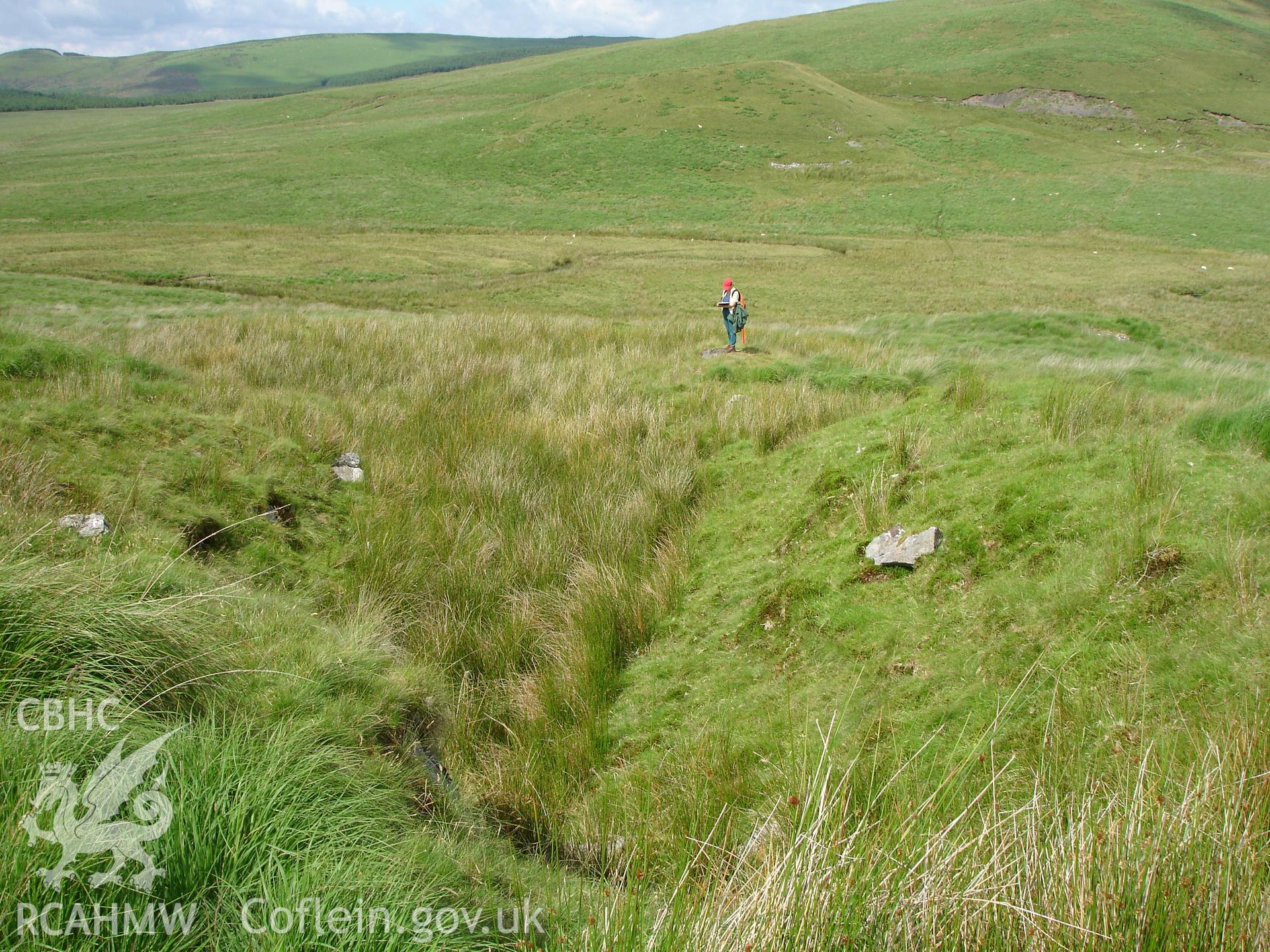 Photograph of Hyddgen Lead Mine Quarry taken on 08/07/2005 by R.P. Sambrook during an Upland Survey undertaken by Trysor Archaeology.