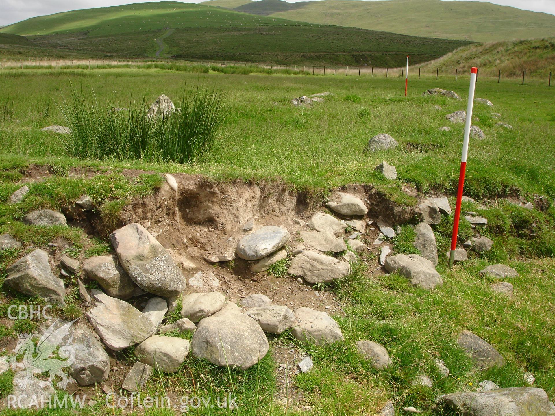 Photograph of Afon Llechwedd Mawr Longhouse taken on 20/06/2005 by R.P. Sambrook during an Upland Survey undertaken by Trysor Archaeology.