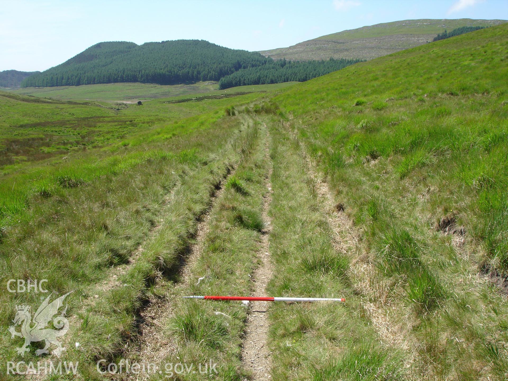 Photograph of Camdwr Bach Lead Mine Tramway taken on 23/06/2005 by R.P. Sambrook during an Upland Survey undertaken by Trysor Archaeology.