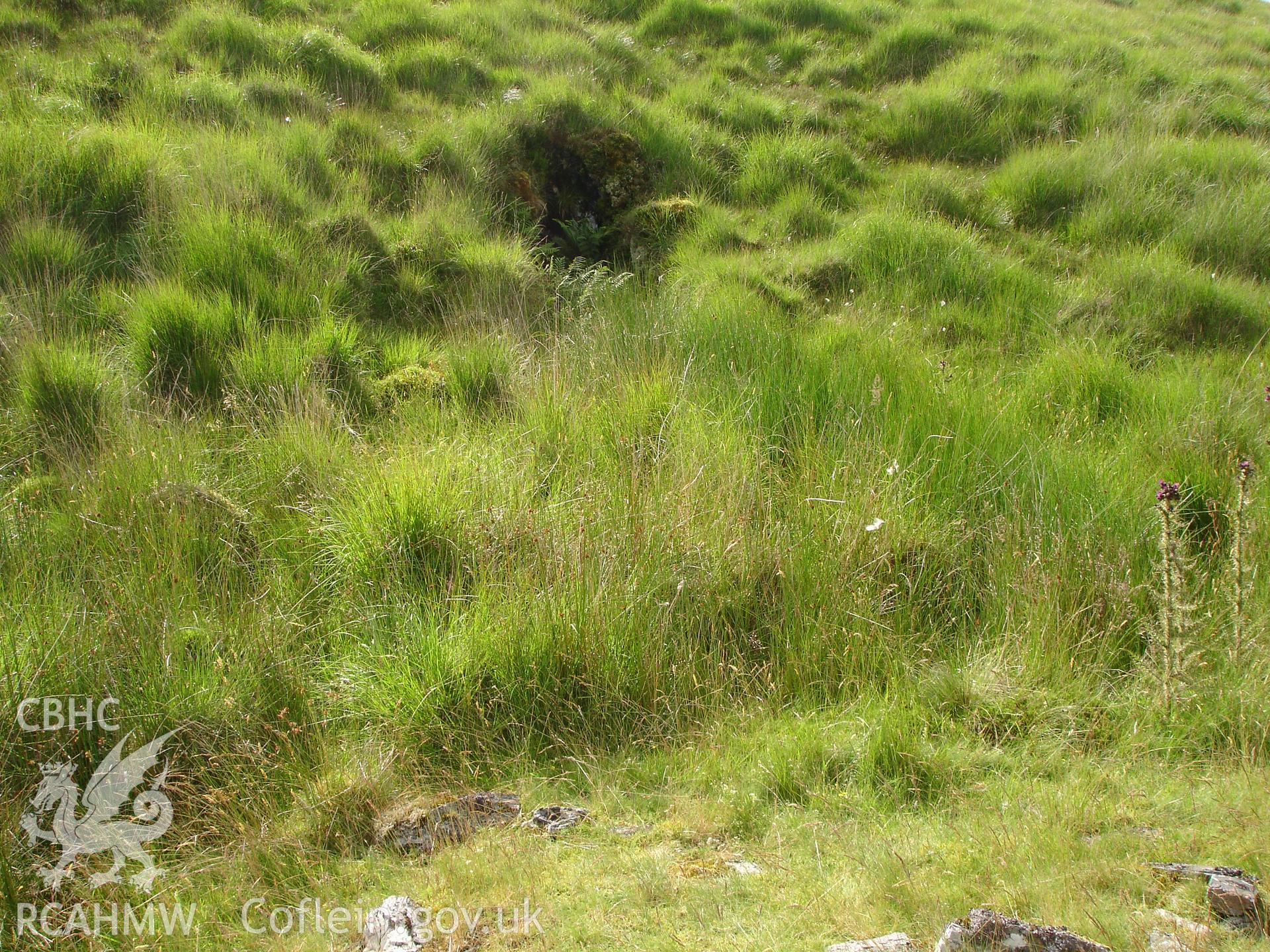 Photograph of Hyddgen Lead Mine Level VI taken on 08/07/2005 by R.P. Sambrook during an Upland Survey undertaken by Trysor Archaeology.