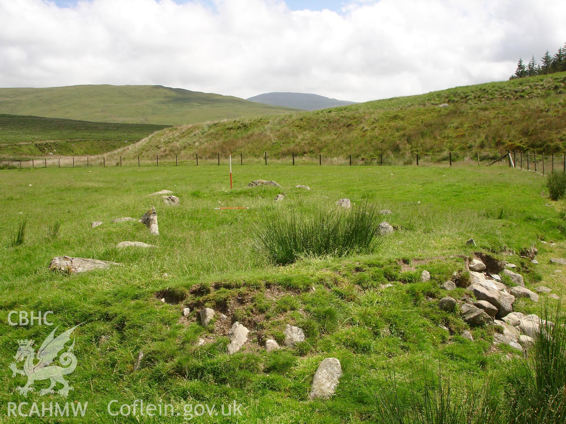 Photograph of Afon Llechwedd Mawr Longhouse taken on 20/06/2005 by R.P. Sambrook during an Upland Survey undertaken by Trysor Archaeology.