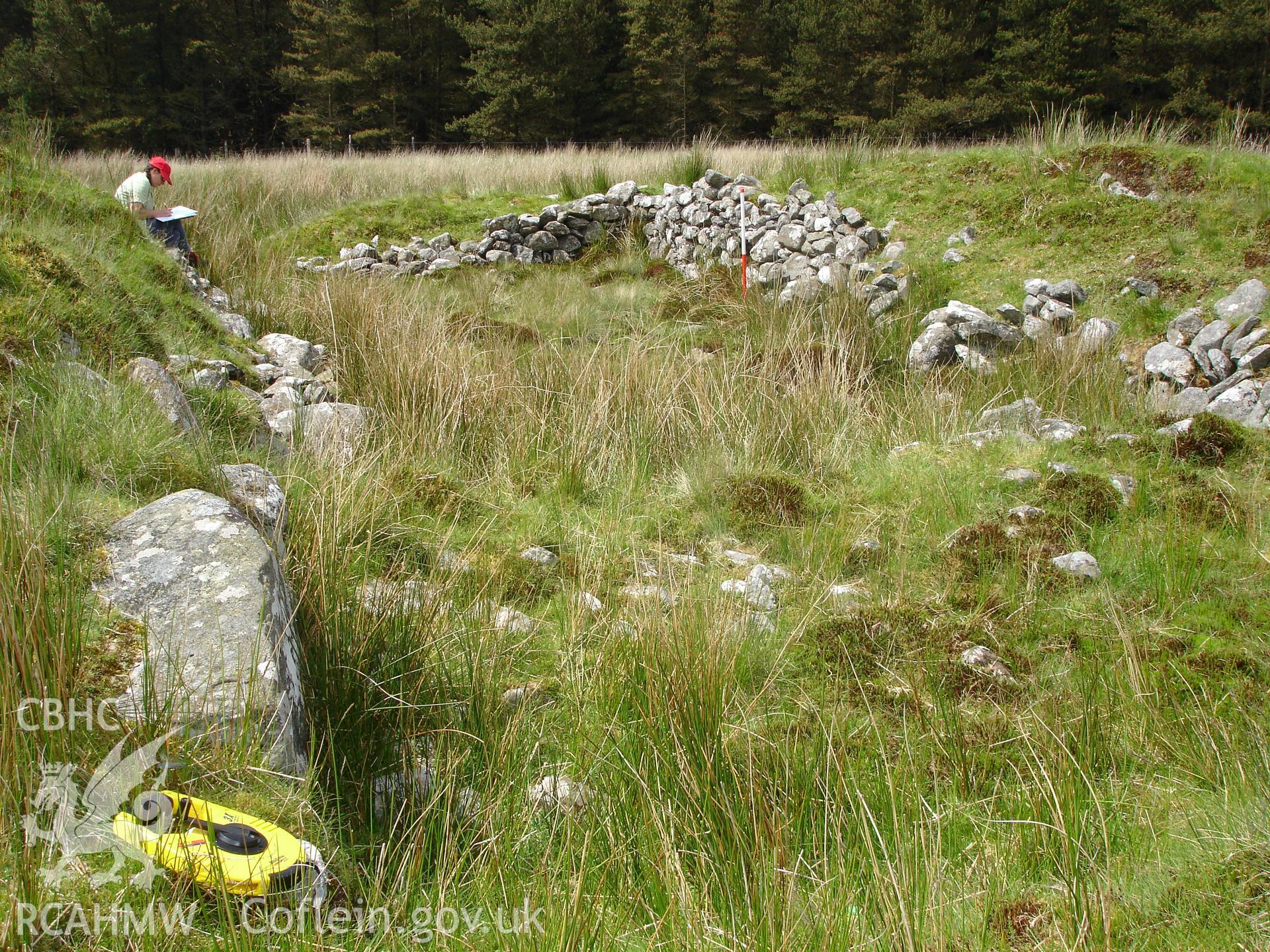 Photograph of Afon Llechwedd Mawr Structure taken on 11/06/2005 by R.P. Sambrook during an Upland Survey undertaken by Trysor Archaeology.