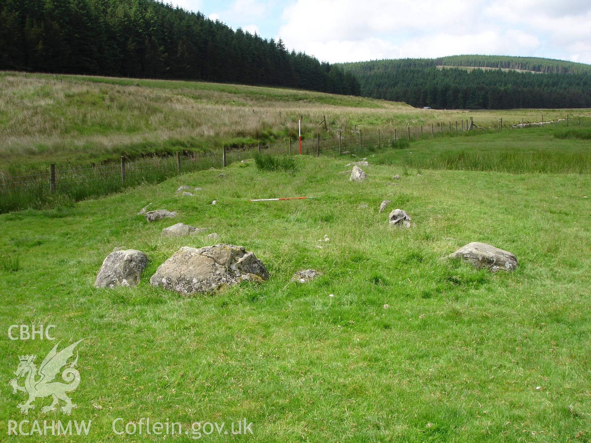 Photograph of Afon Llechwedd Mawr Longhouse taken on 20/06/2005 by R.P. Sambrook during an Upland Survey undertaken by Trysor Archaeology.