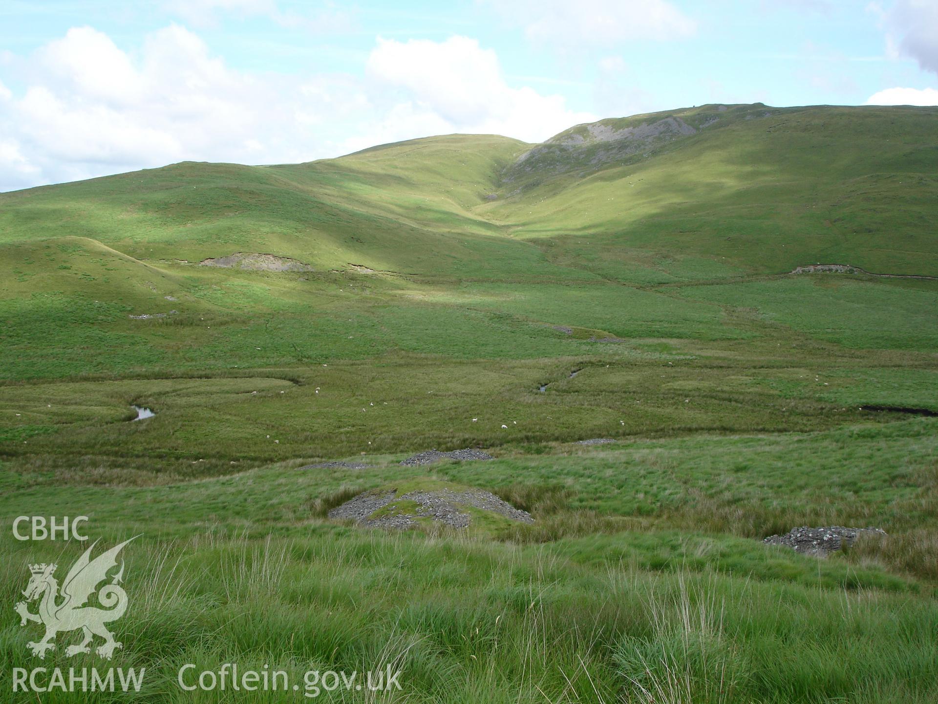Photograph of Hyddgen Lead Mine taken on 08/07/2005 by R.P. Sambrook during an Upland Survey undertaken by Trysor Archaeology.