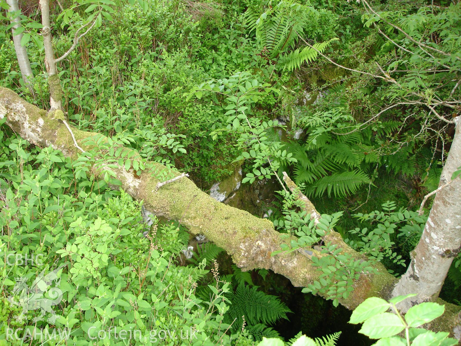 Photograph of Cwmrhaiader Lead Mine Shaft II taken on 13/06/2005 by R.P. Sambrook during an Upland Survey undertaken by Trysor Archaeology.